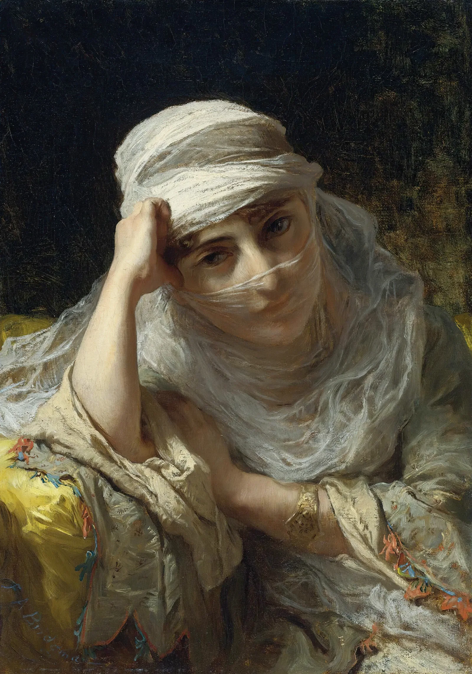 A Constantinople Beauty Wall Art by Frederick Arthur Bridgman - Canvas Print