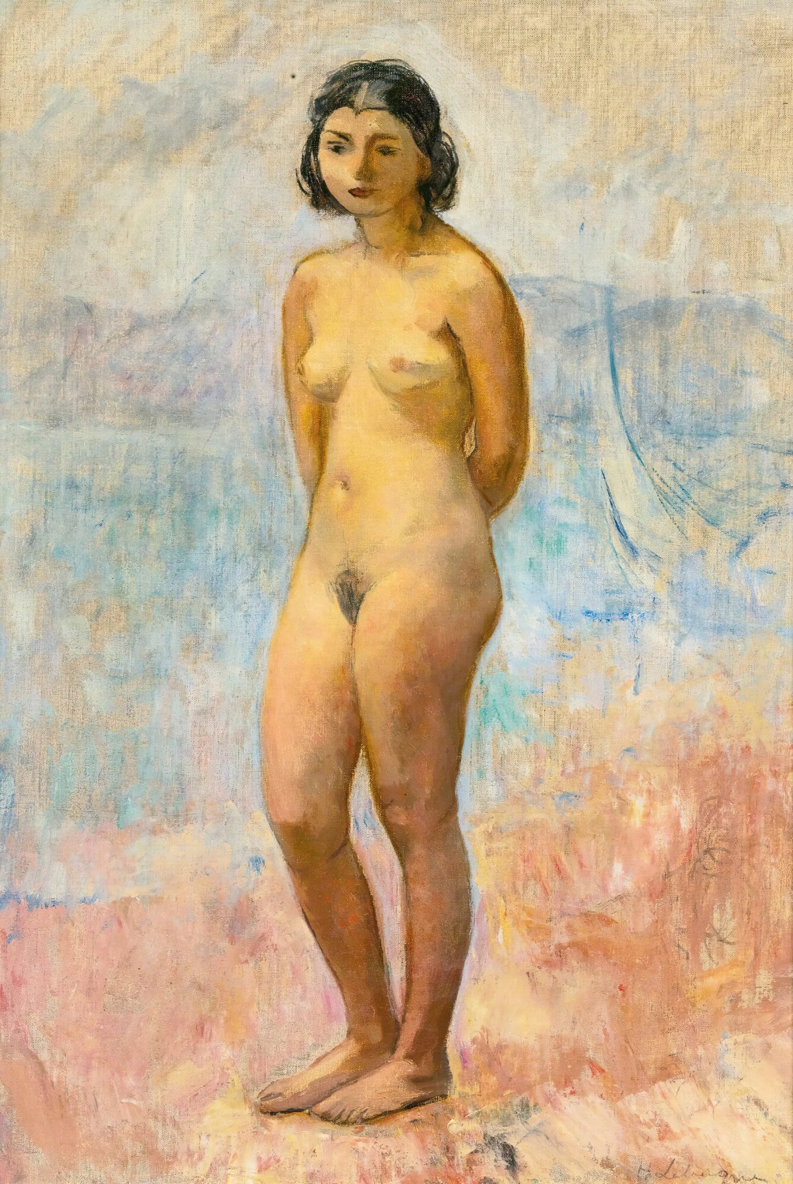 Jeune Fille Nue Debout Wall Art by Henri Lebasque - Canvas Print