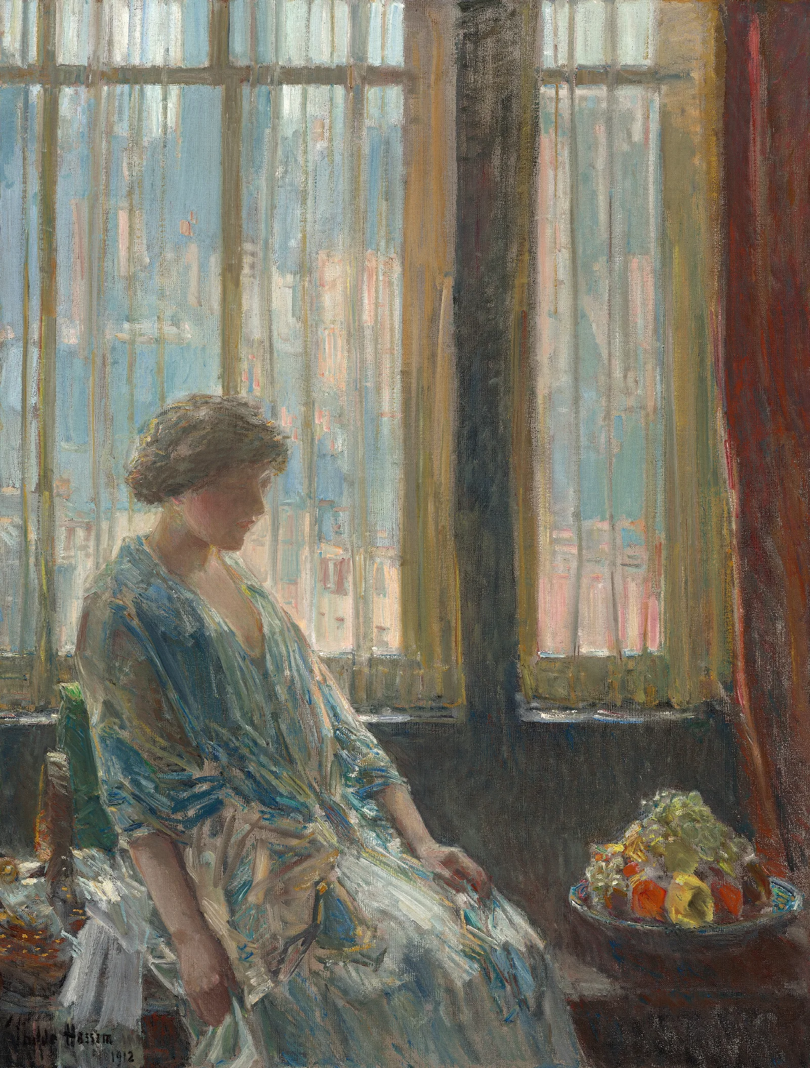 The New York Window Wall Art by Childe Hassam - Canvas Print