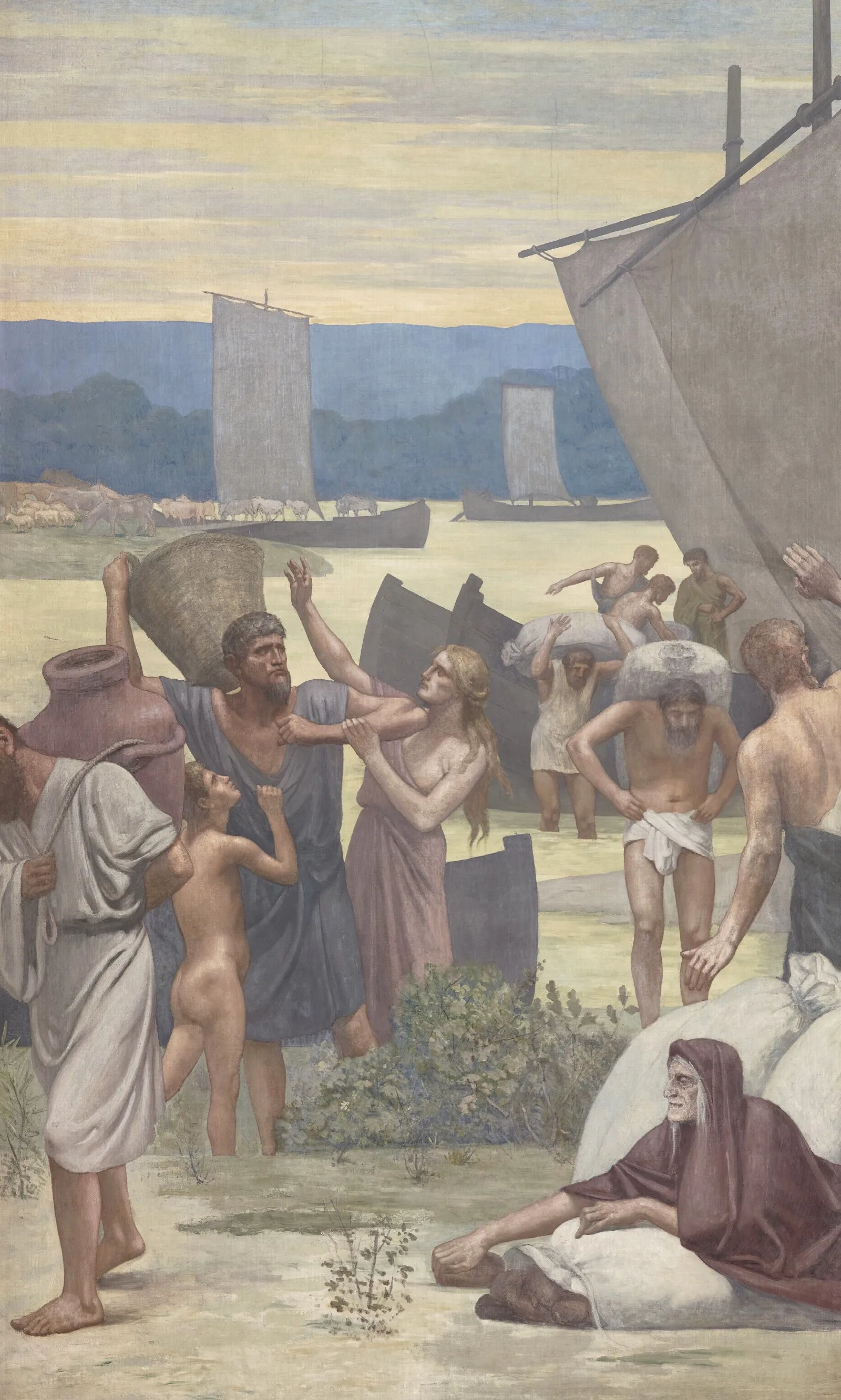 Sainte Genevieve Ravitaillant Paris Assiege 2 Wall Art by Pierre Puvis de Chavannes - Canvas Print