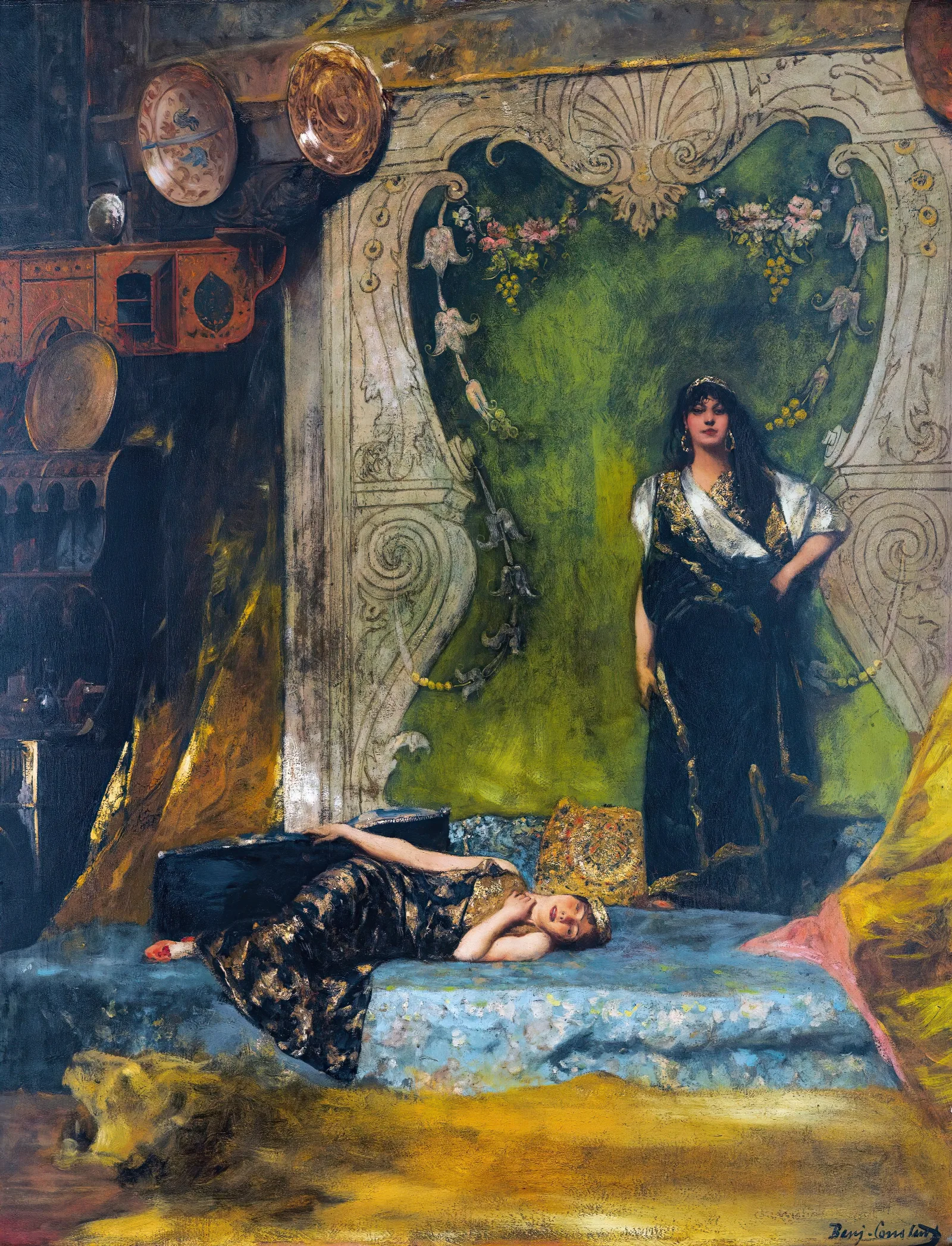 Afternoon Langour Wall Art by Jean-Joseph-Benjamin Constant - Canvas Print