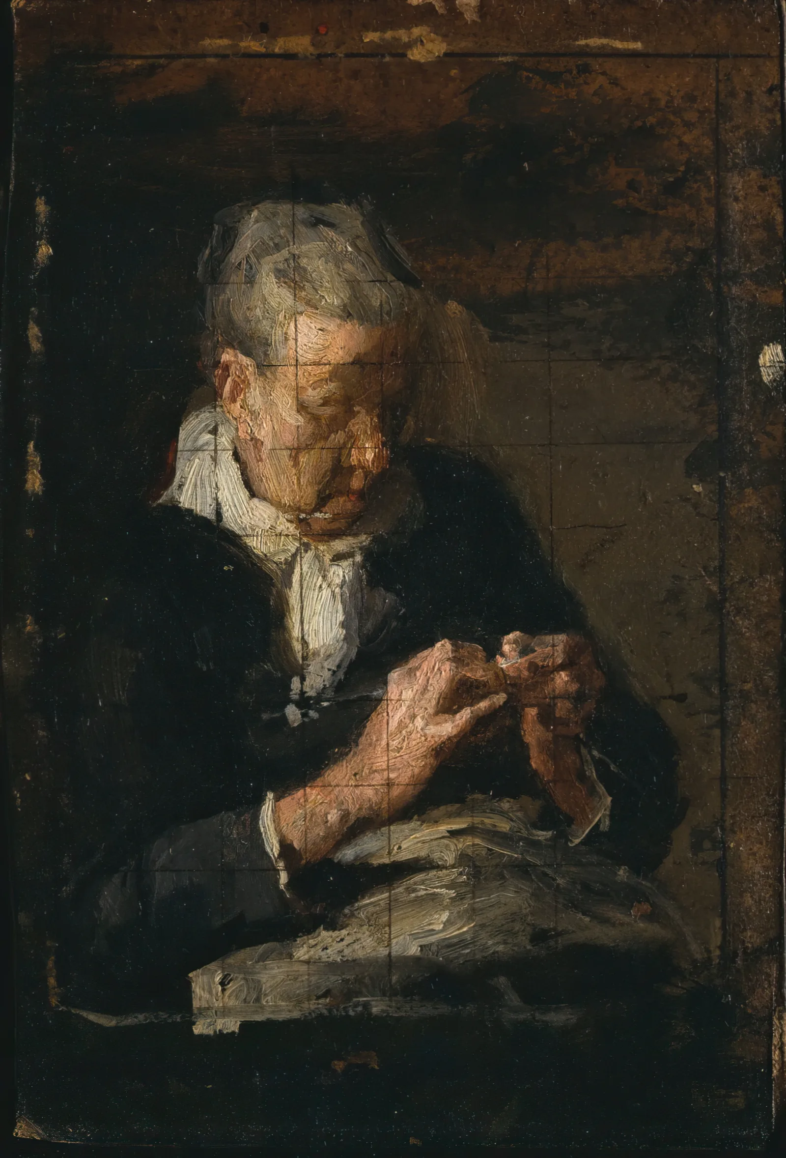 Woman Knitting Wall Art by Thomas Eakins - Canvas Print