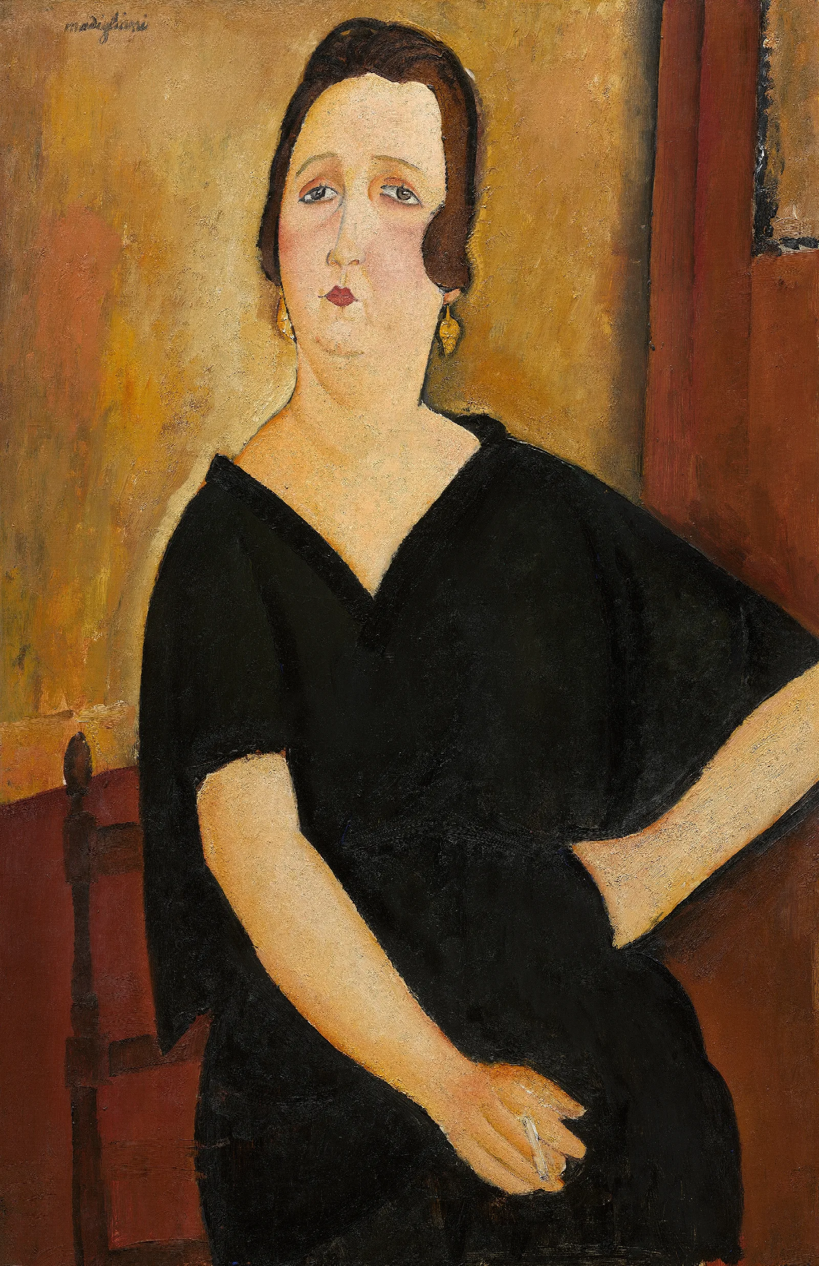 Madame Amedee Woman With Cigarette Wall Art by Amedeo Modigliani - Canvas Print