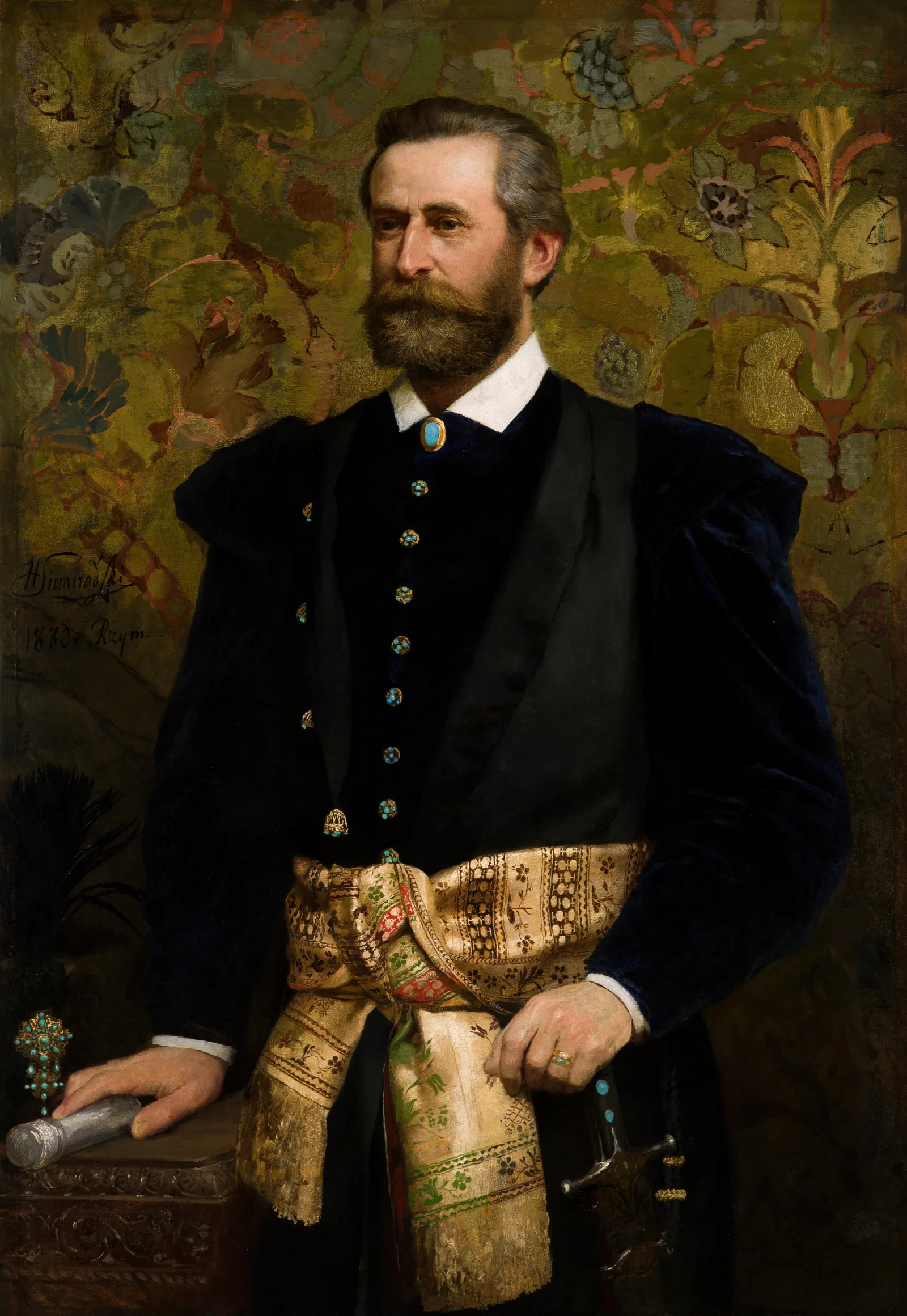 Portrait Of Ludwik Wodzicki 1834 1894 Marhal Of The Galician Seym Wall Art by Henryk Siemiradzki - Canvas Print