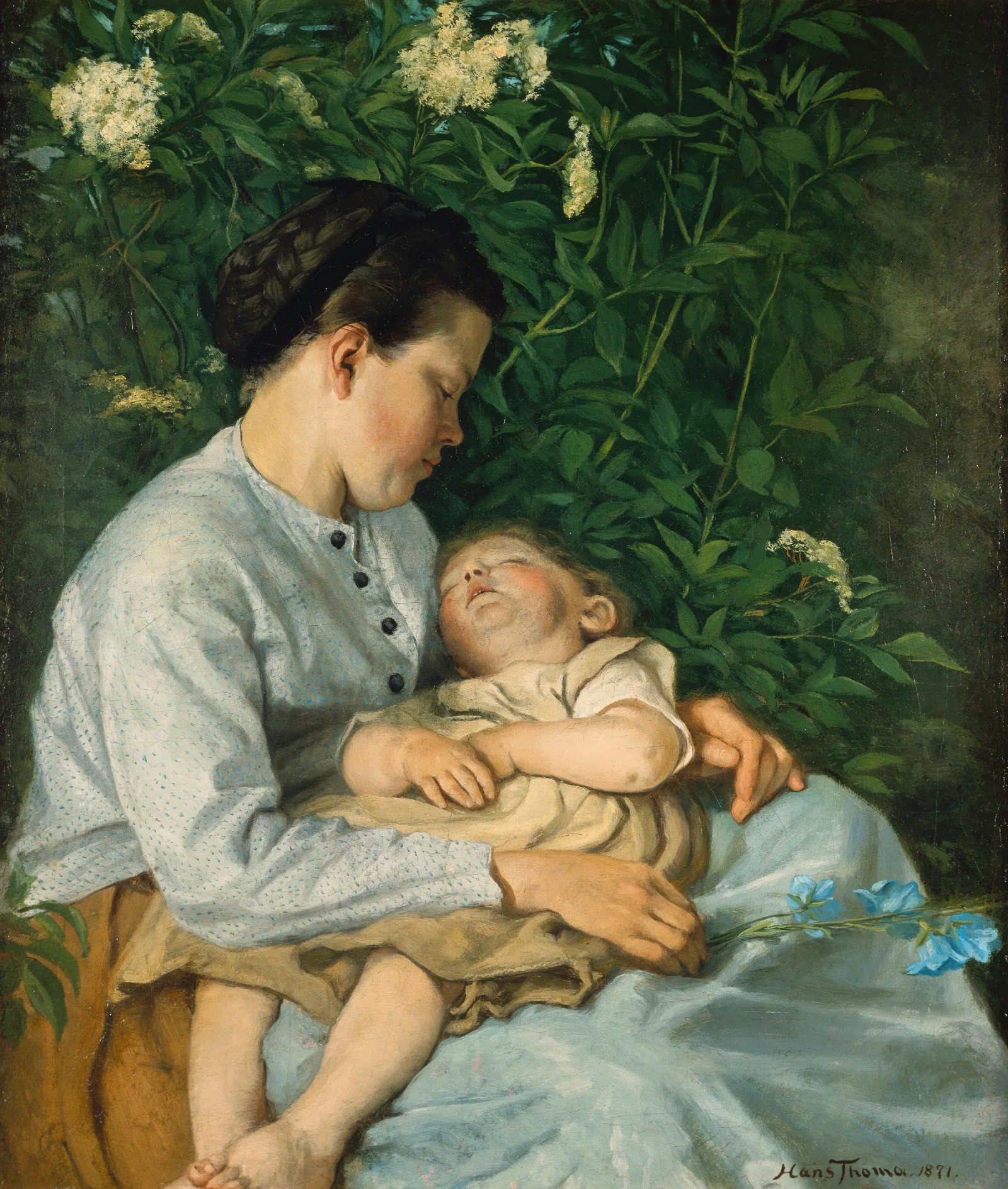Under The Elder Bush Wall Art by Hans Thoma - Canvas Print