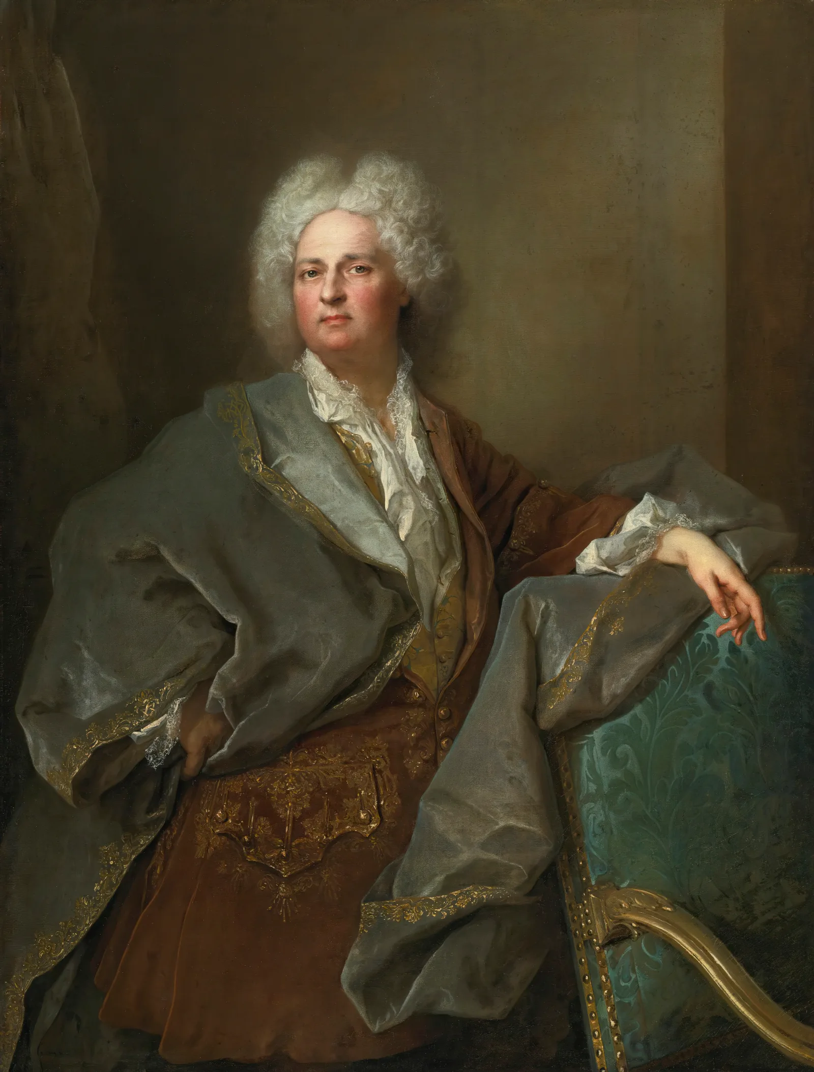Portrait Of The Baron De Besenval Wall Art by Nicolas de Largillière - Canvas Print