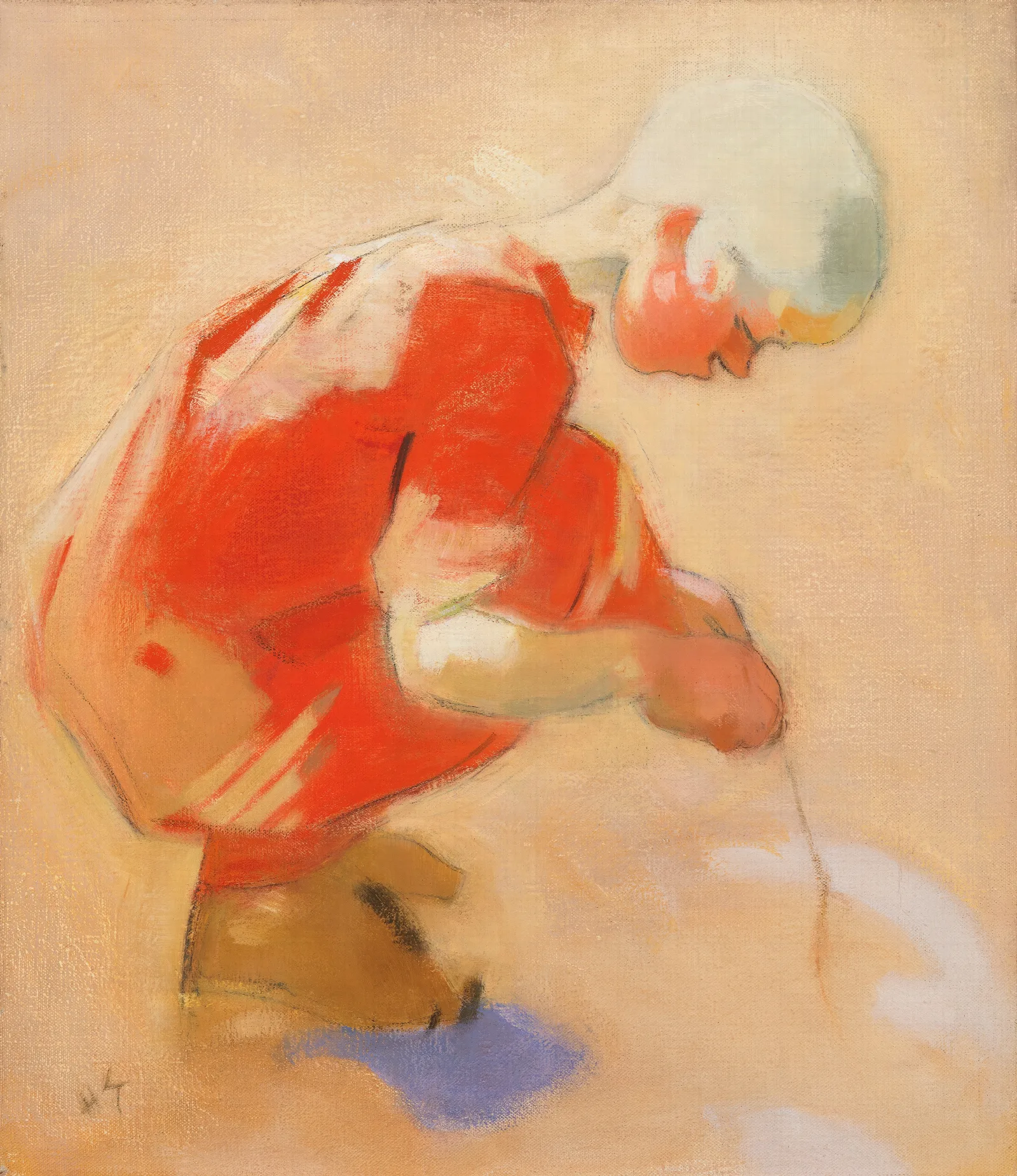 Girl On The Sand Wall Art by Helene Schjerfbeck - Canvas Print