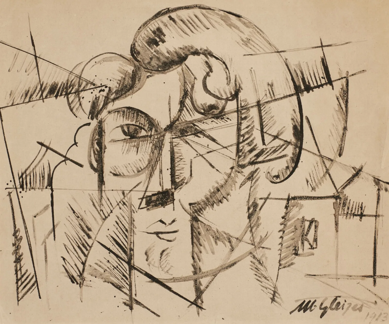 Tete Dhomme 9 Wall Art by Albert Gleizes - Canvas Print