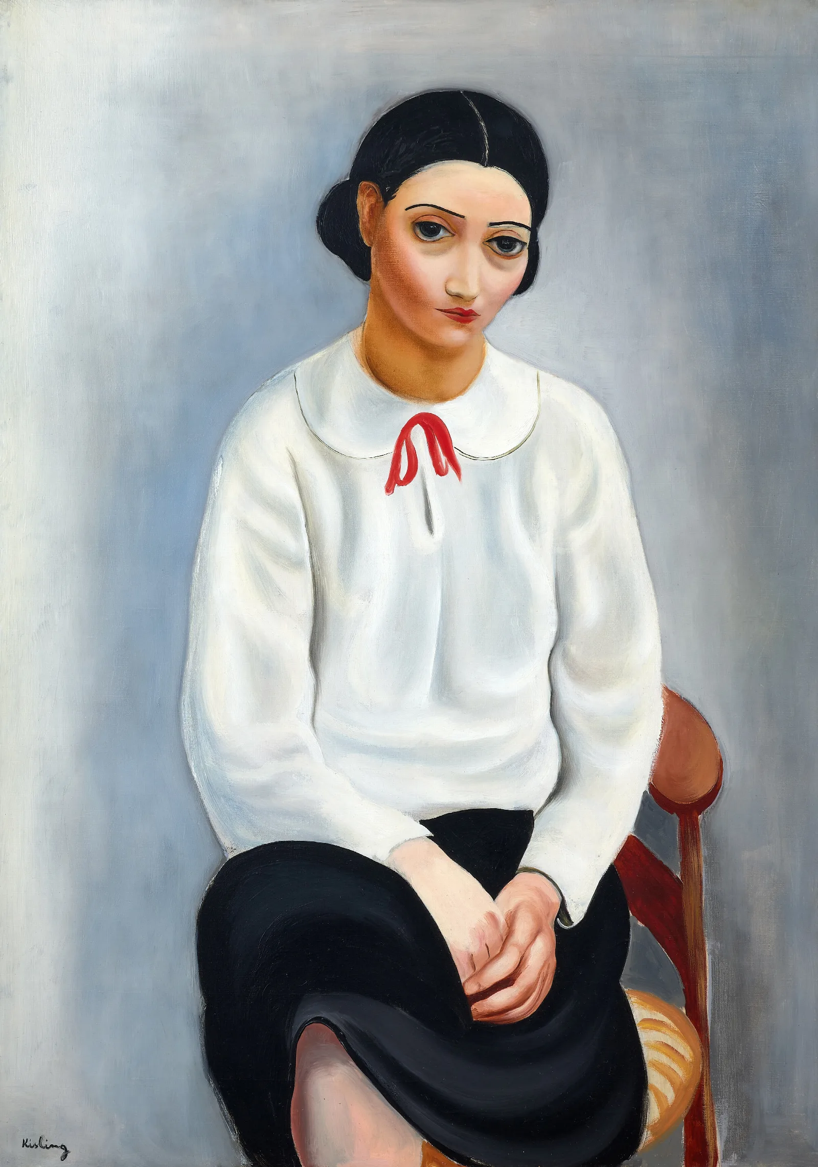 Femme Au Corsage Blanc 2 Wall Art by Moïse Kisling - Canvas Print