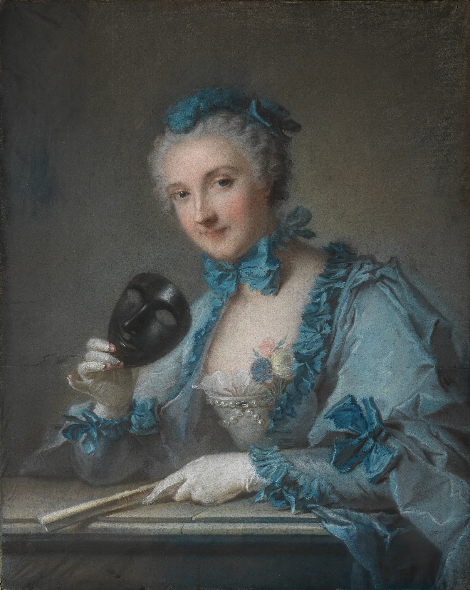 Portrait Of Louise Genevieve Royer Wall Art by Jean-Marc Nattier - Canvas Print