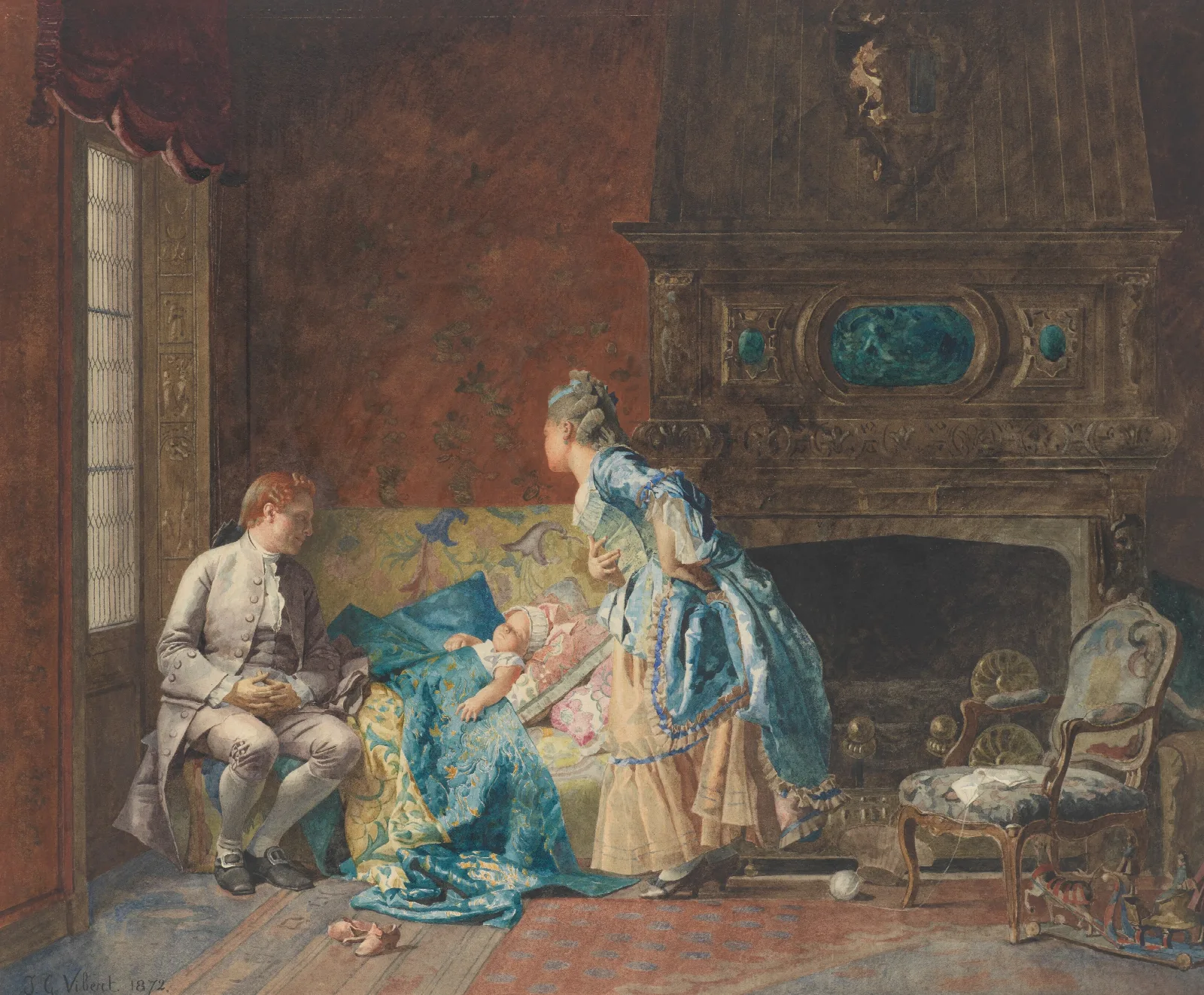 The First Babe Wall Art by Jehan Georges Vibert - Canvas Print