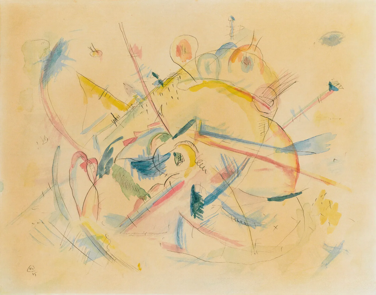 Abstract Ohne Titel Untitled by Wassily Kandinsky (1915) Wall Art by Wassily Kandinsky - Canvas Print