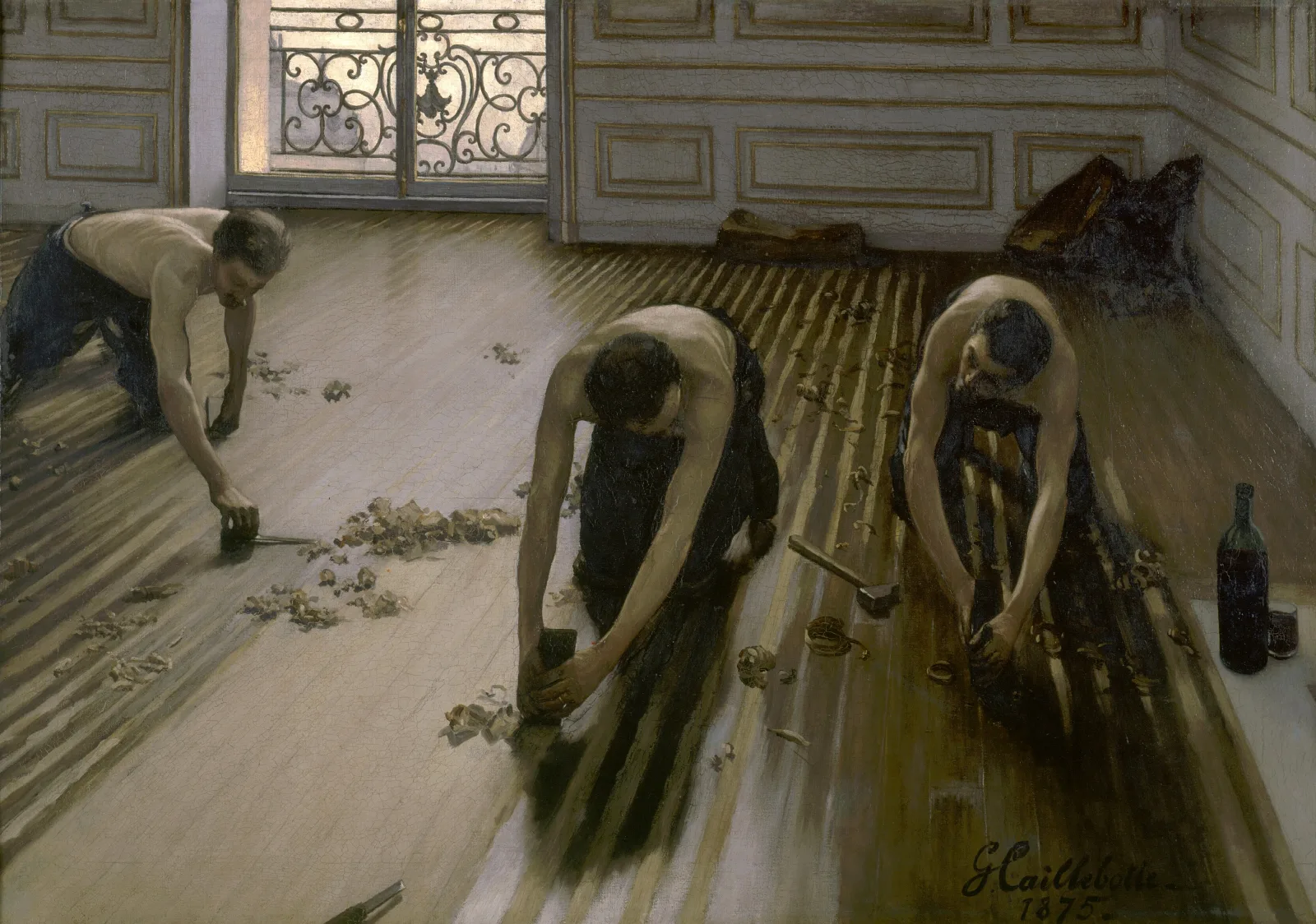 The Floor Planers Wall Art by Gustave Caillebotte - Canvas Print