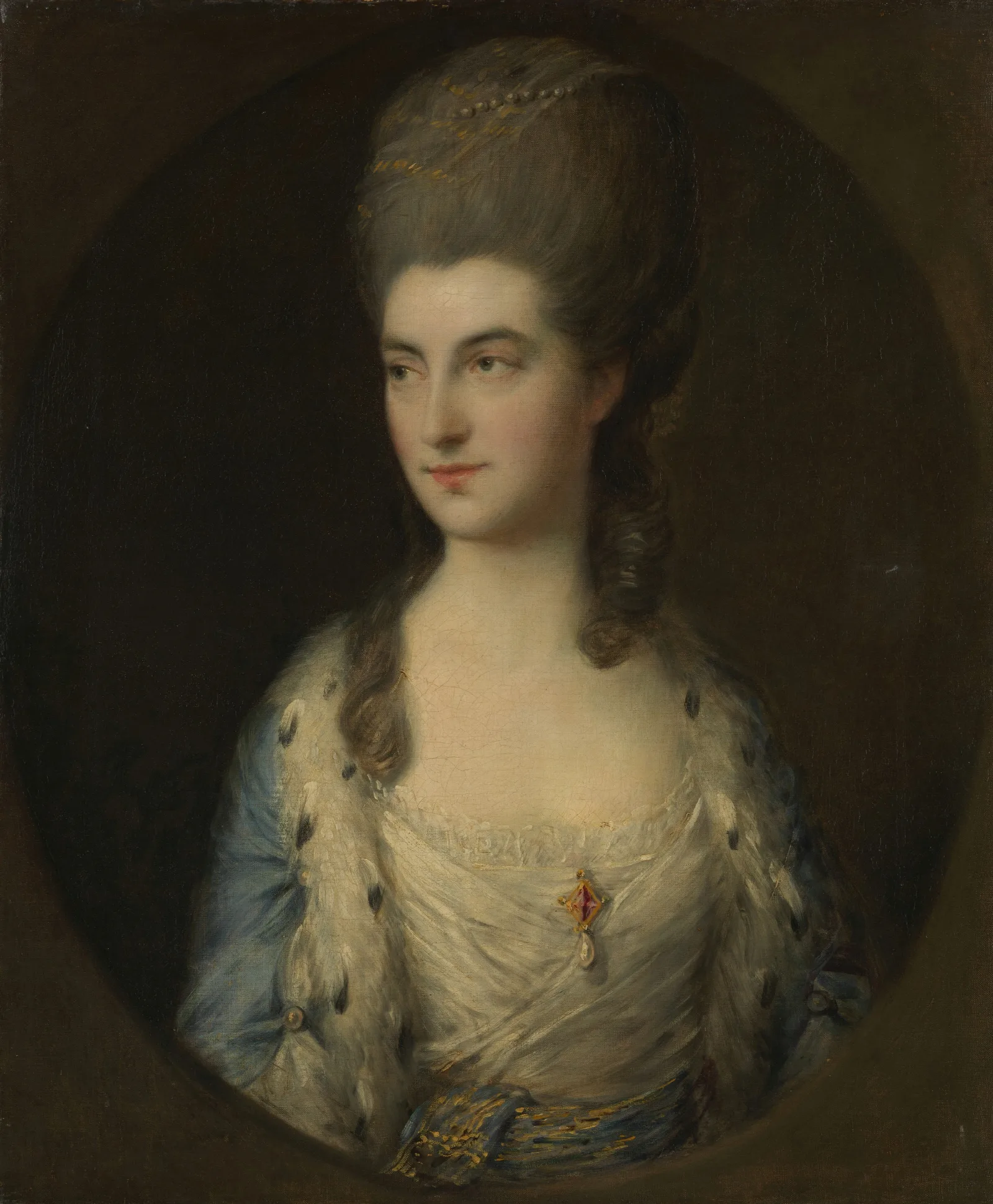 Portrait Of A Young Woman Called Miss Sparrow Wall Art by Thomas Gainsborough - Canvas Print