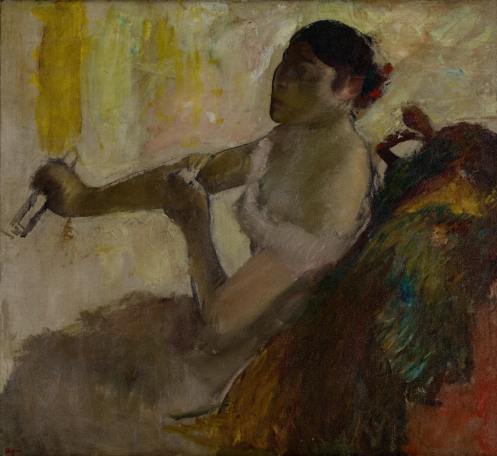 Portrait De Mlle Rose Caron Portrait Of Rose Caron Wall Art by Edgar Degas - Canvas Print