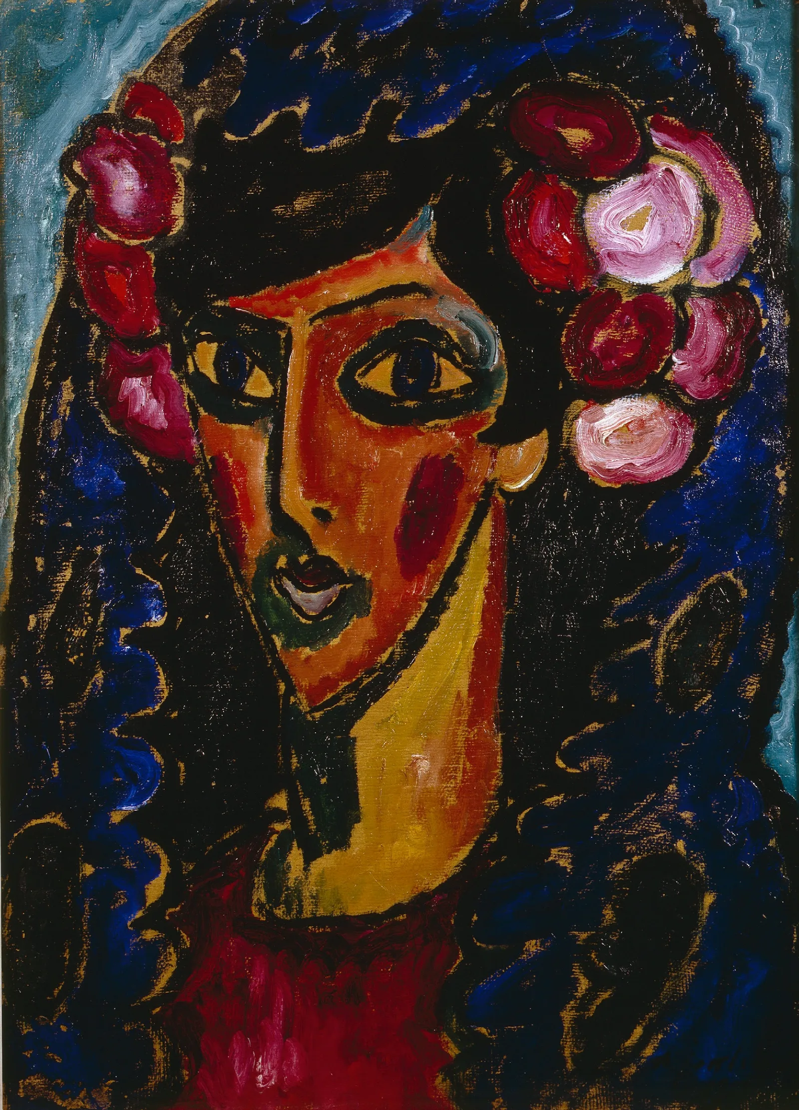 The Blue Mantilla Wall Art by Alexej von Jawlensky - Canvas Print