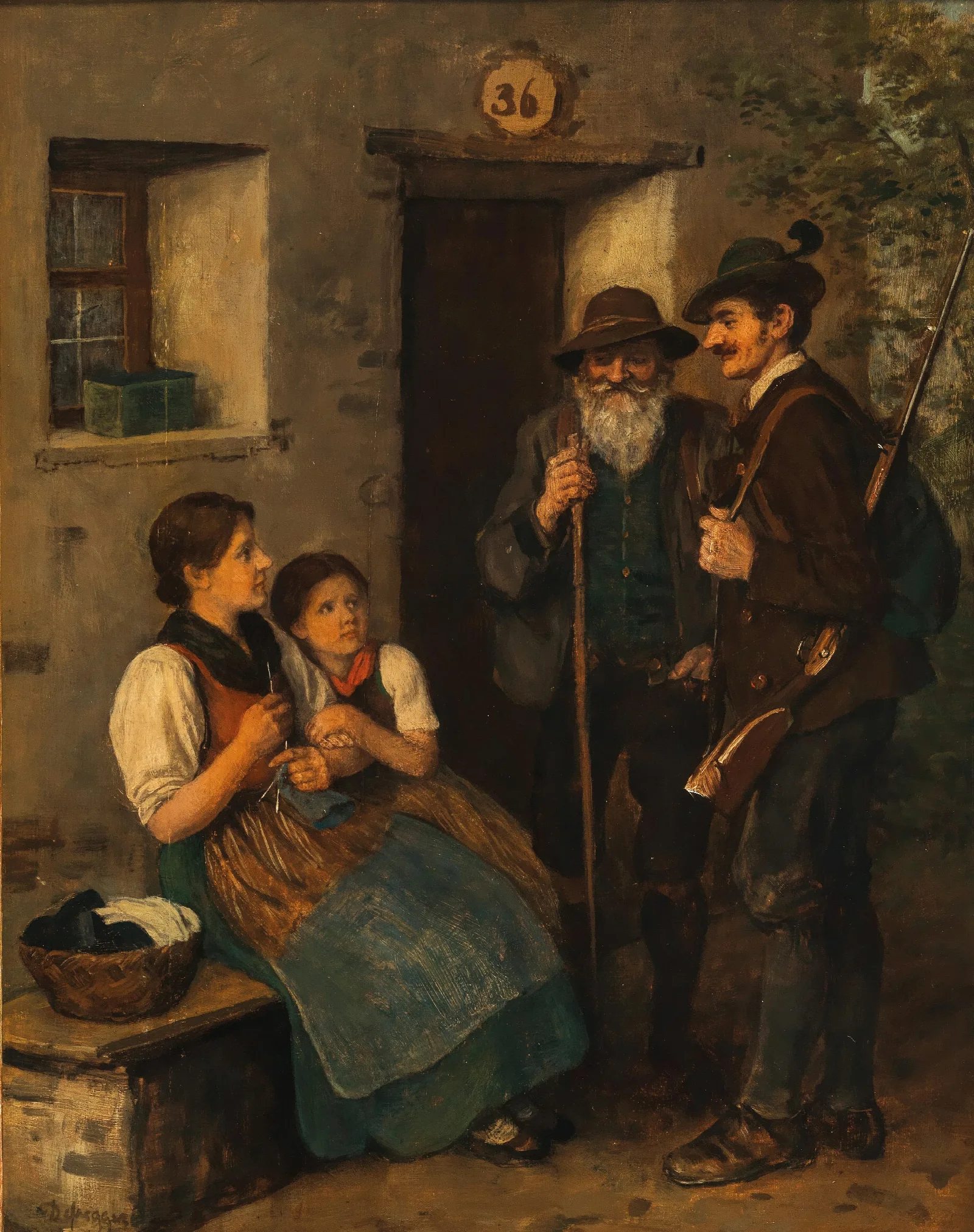 The Hunters Farewell Wall Art by Franz von Defregger - Canvas Print