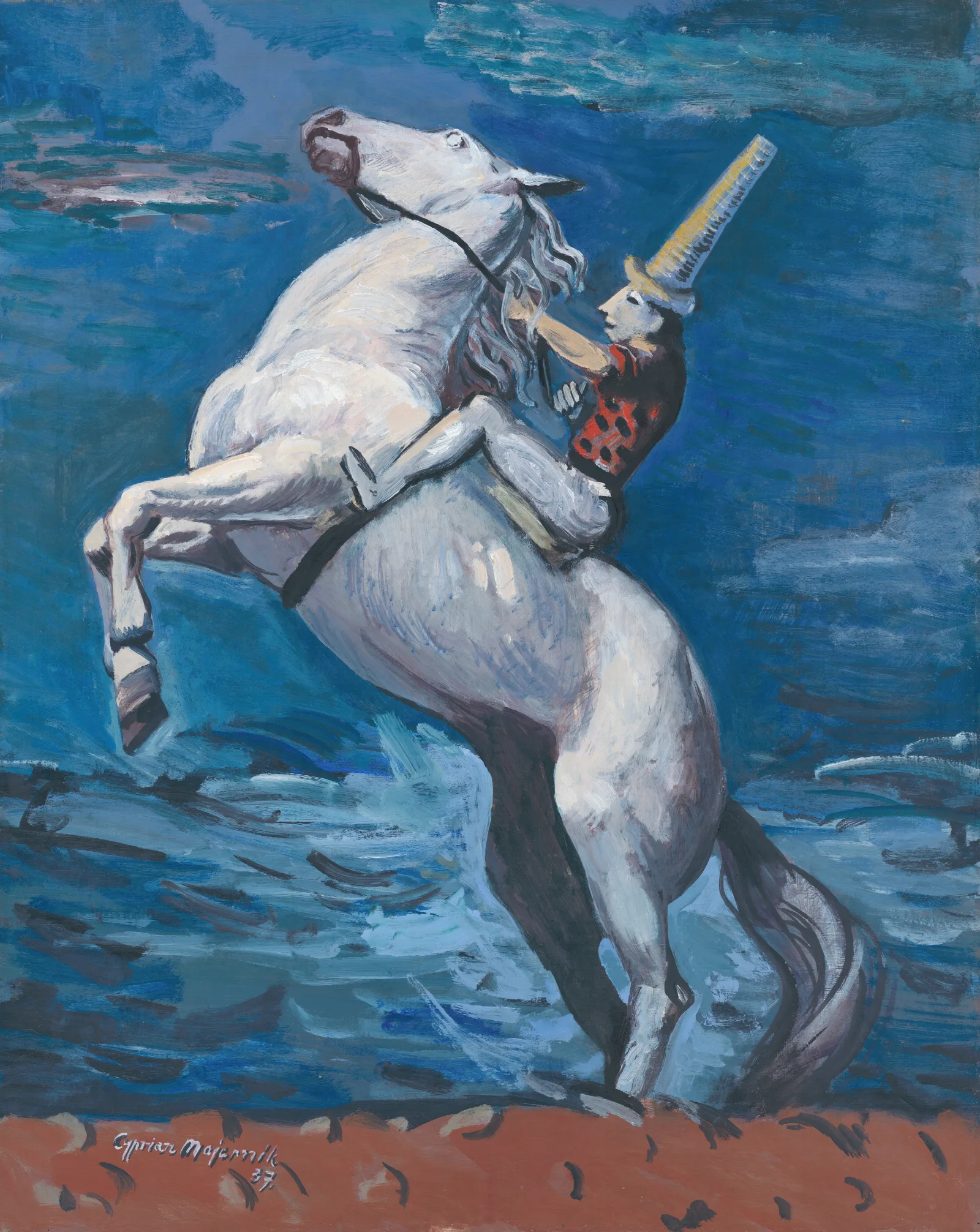 Rider By Seashore Wall Art by Cyprián Majerník - Canvas Print