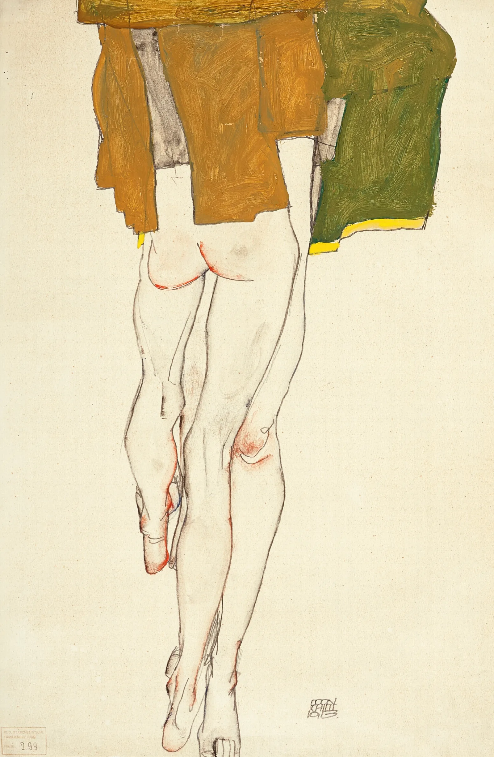 Stehende Halbnackte Torsi Wall Art by Egon Schiele - Canvas Print