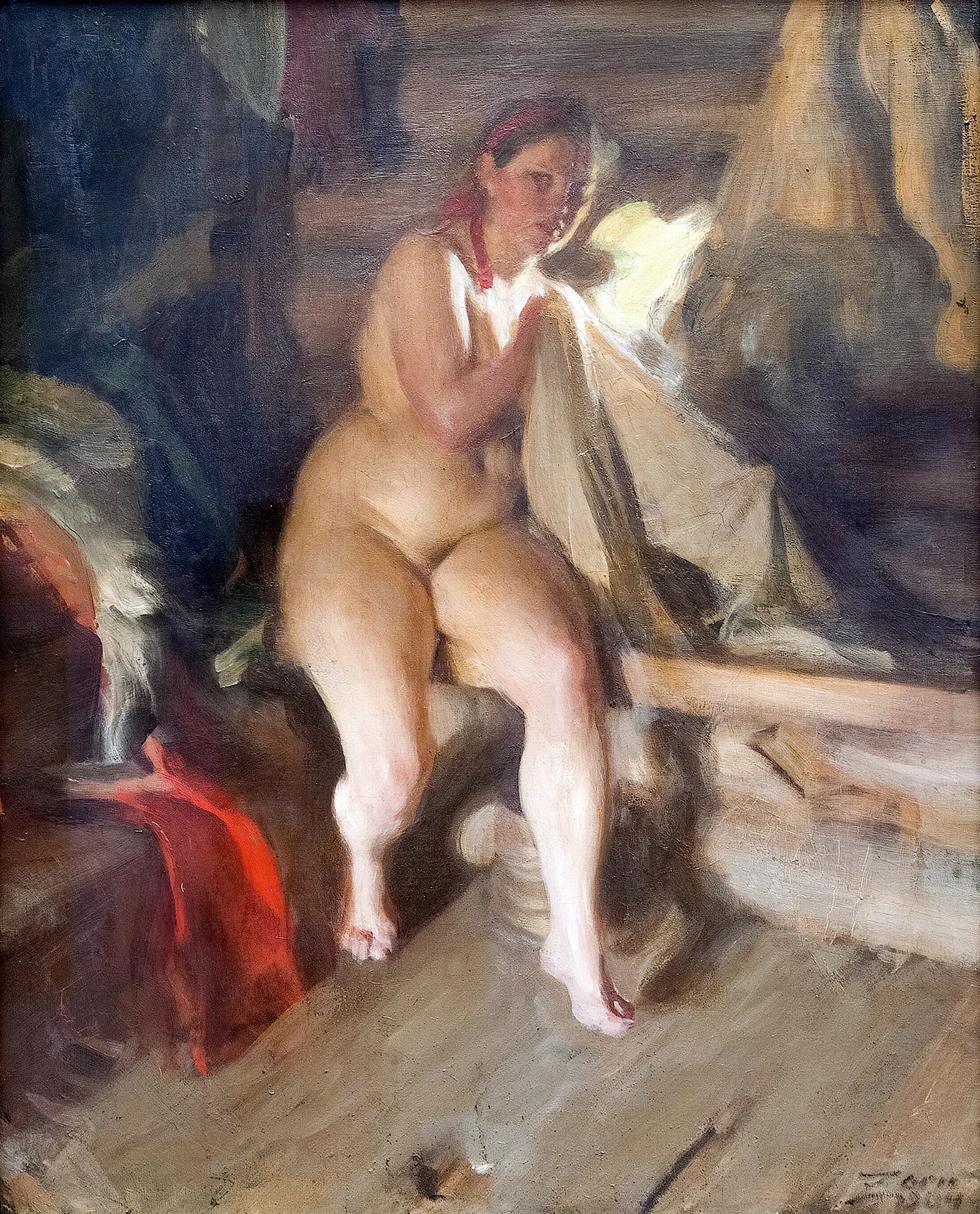 In The Loft Wall Art by Anders Zorn - Canvas Print