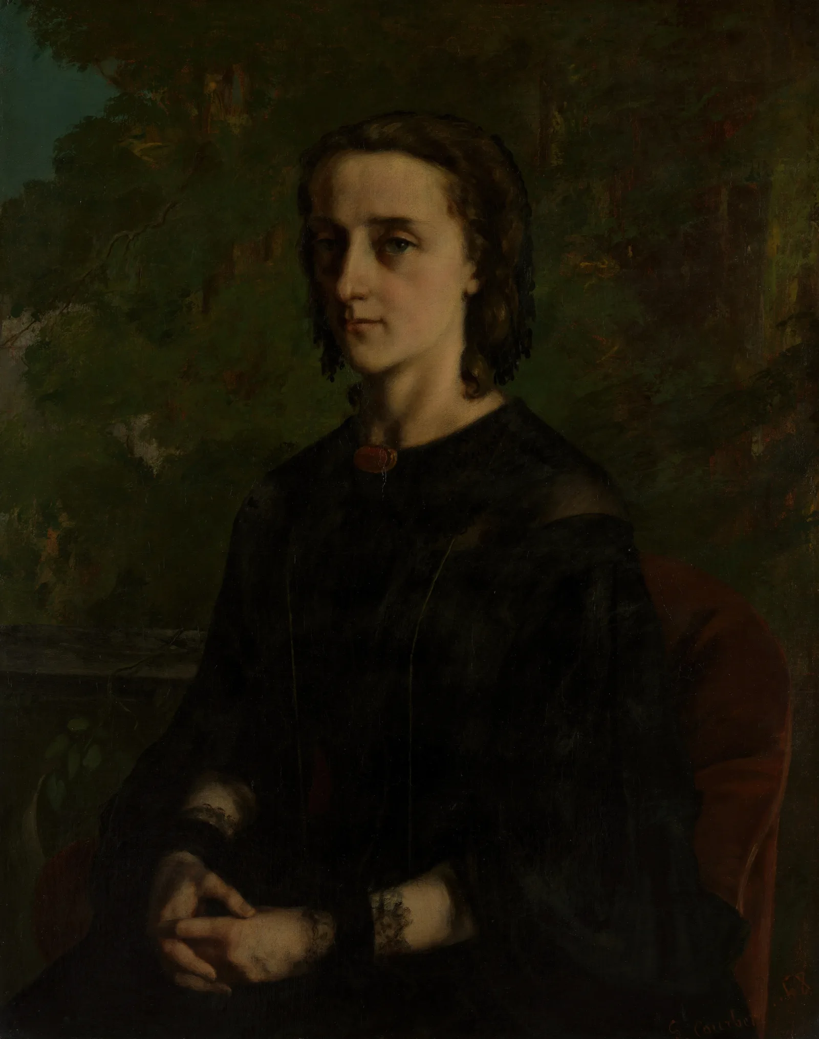Madame Frederic Breyer Fanny Helene Van Bruyssel 1830 1894 Wall Art by Gustave Courbet - Canvas Print