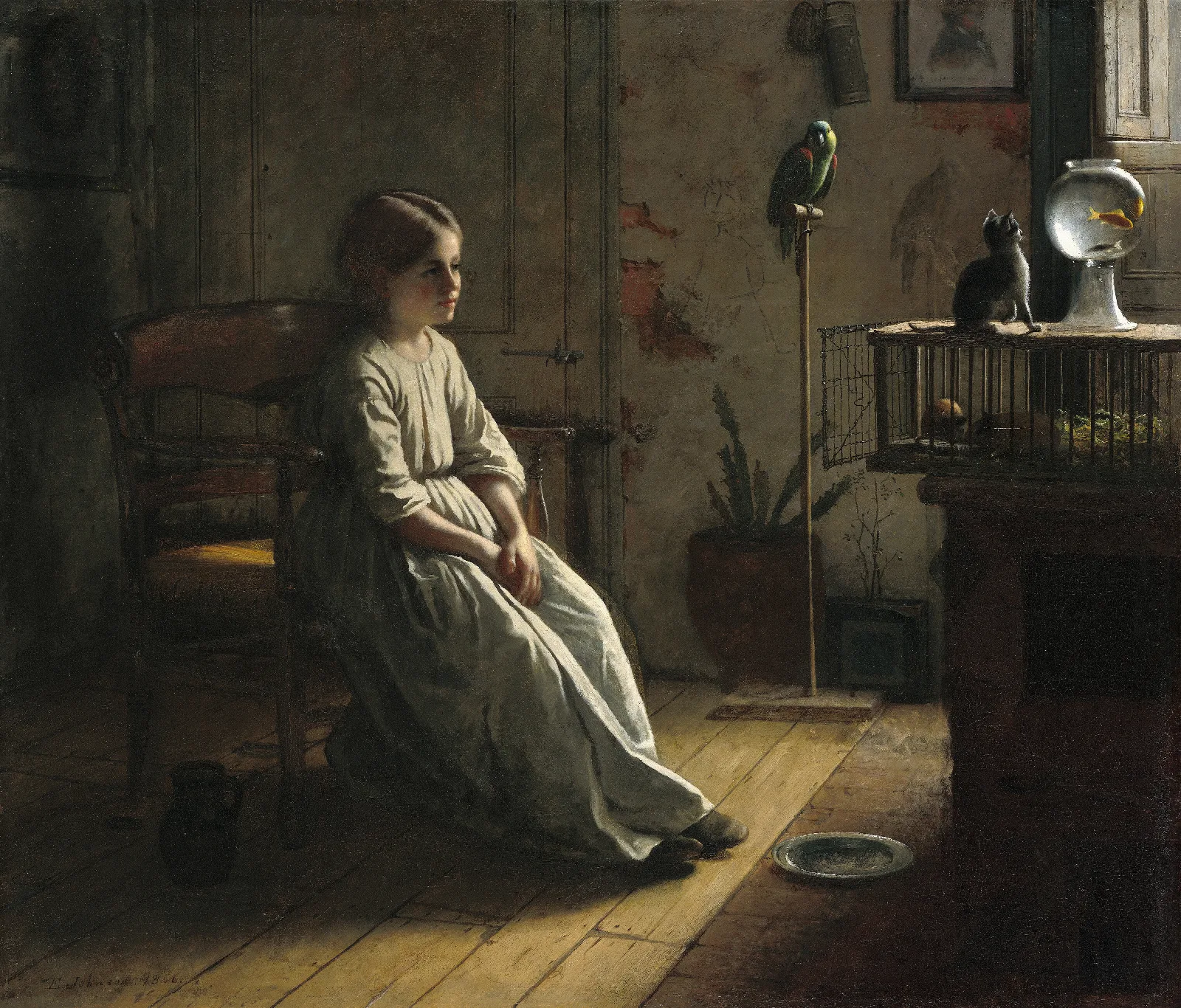 The Pets Wall Art by Eastman Johnson - Canvas Print