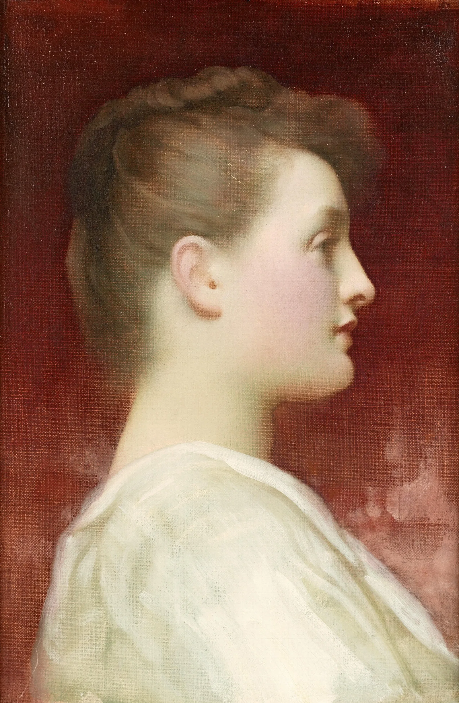 Girl In Profile Wall Art by Frederic Leighton - Canvas Print