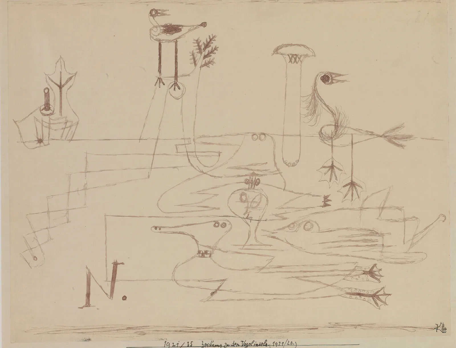 Drawing For Bird Islands 2 Wall Art by Paul Klee - Canvas Print