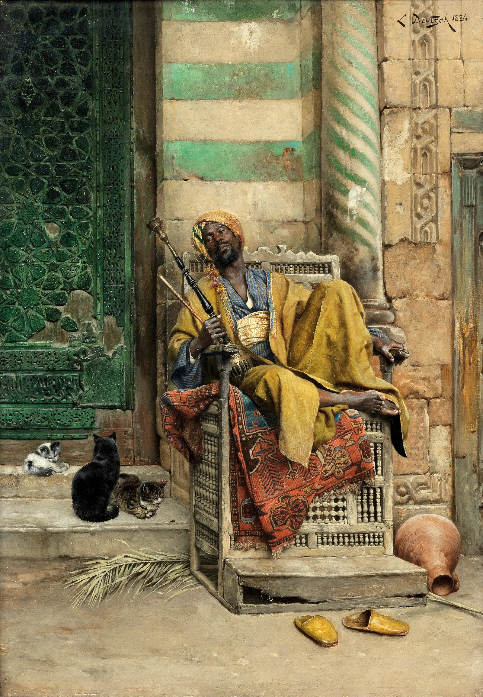 The Goza Smoker Wall Art by Ludwig Deutsch - Canvas Print