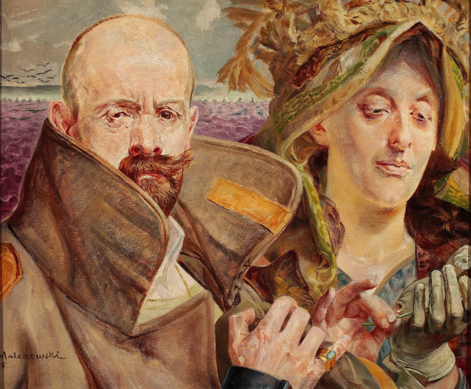 Primrose Self Portrait With Wife Wall Art by Jacek Malczewski - Canvas Print