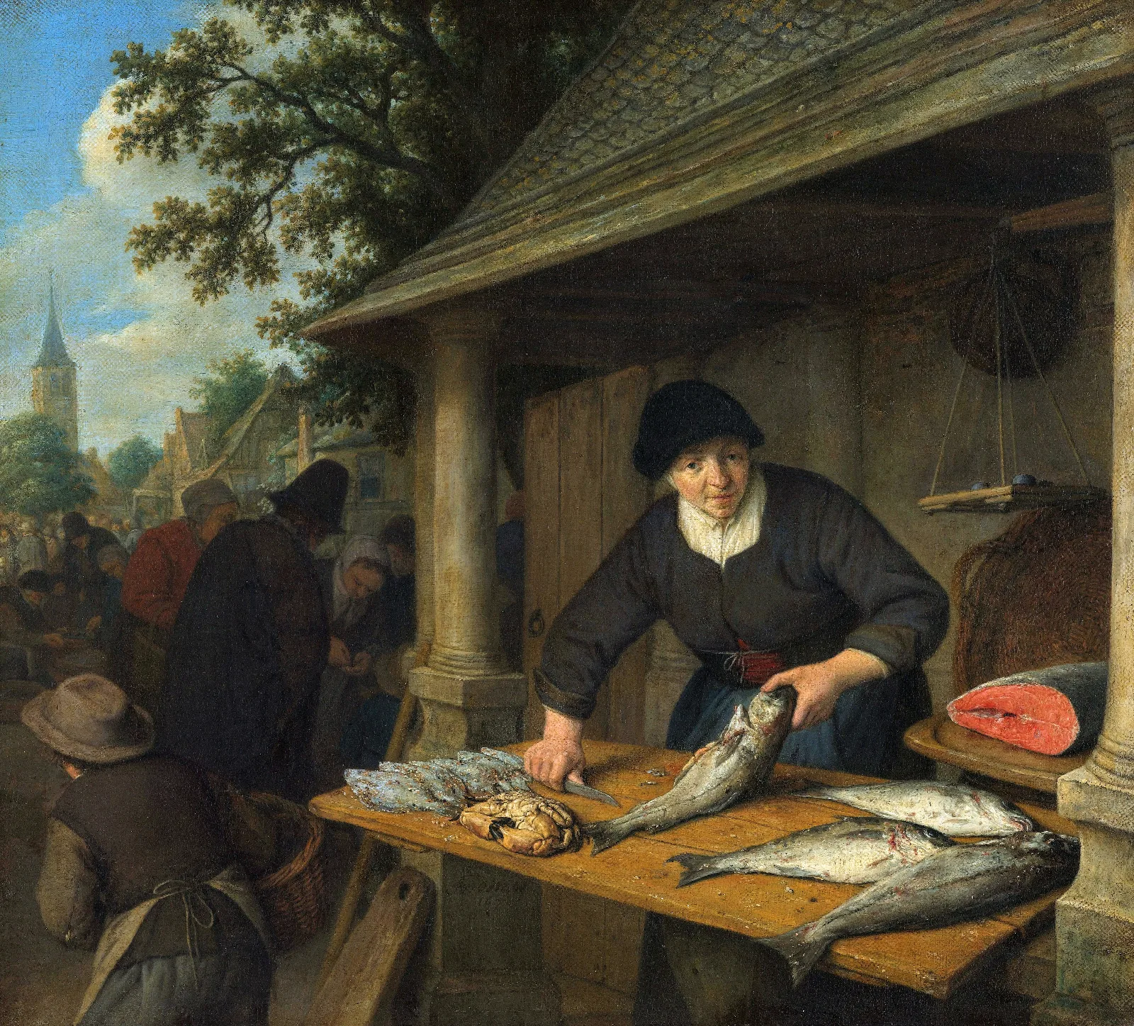 The Fishwife Wall Art by Adriaen van Ostade - Canvas Print