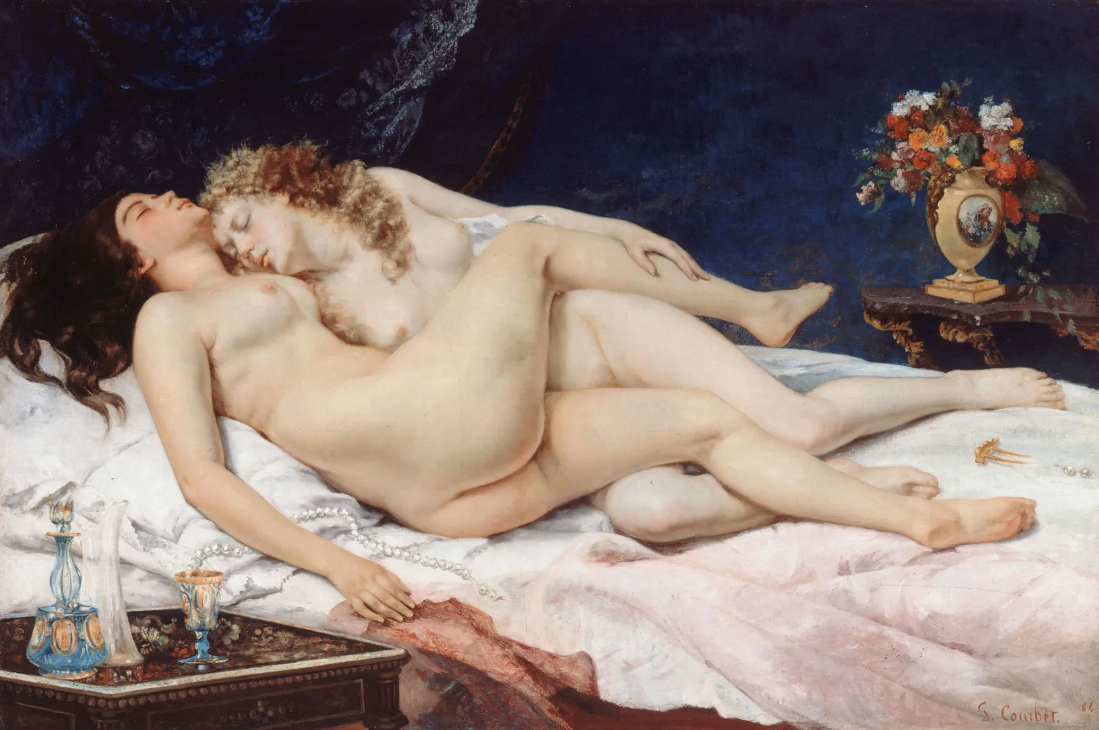 Le Sommeil Wall Art by Gustave Courbet - Canvas Print