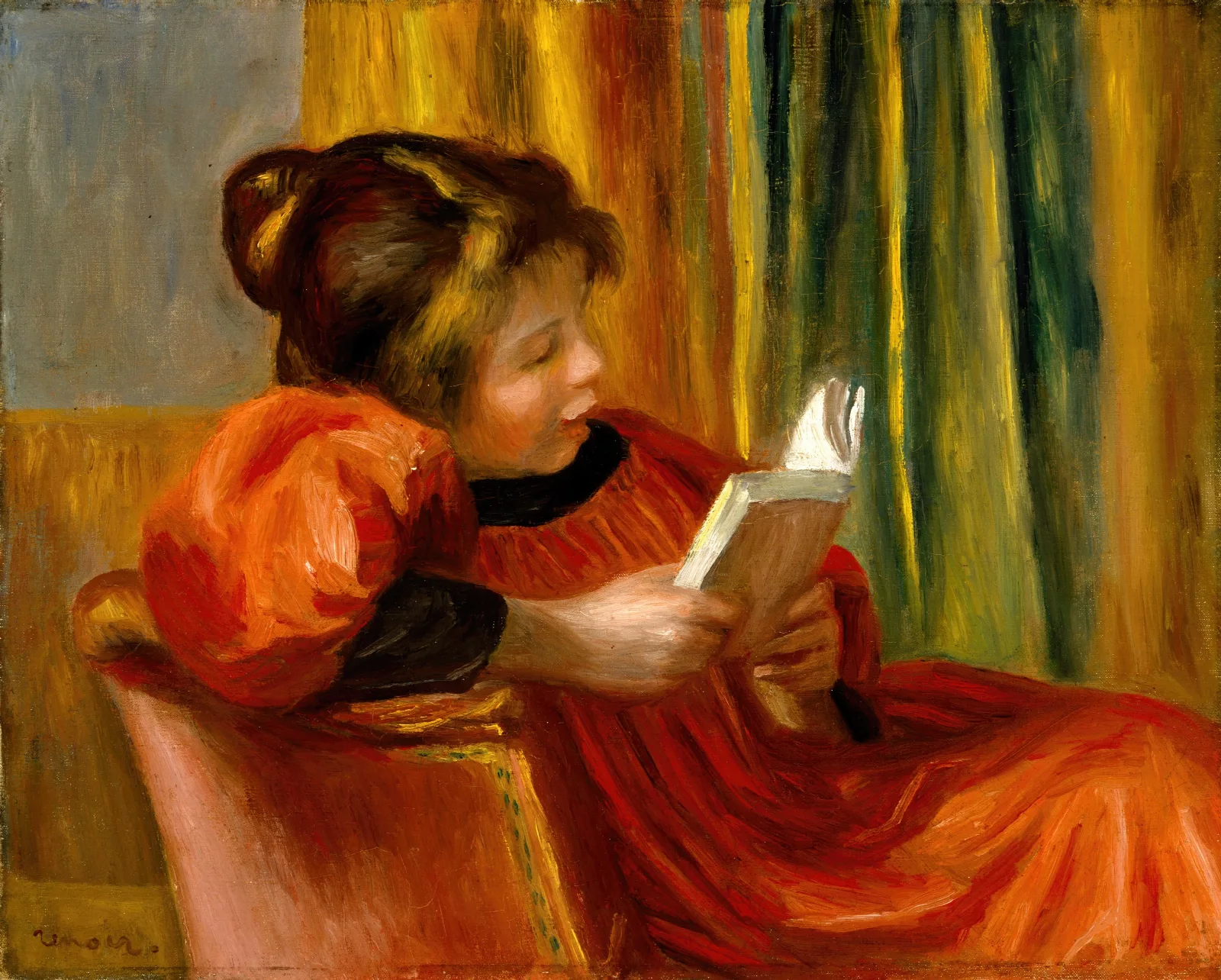 Girl Reading 11 Wall Art by Pierre-Auguste Renoir - Canvas Print