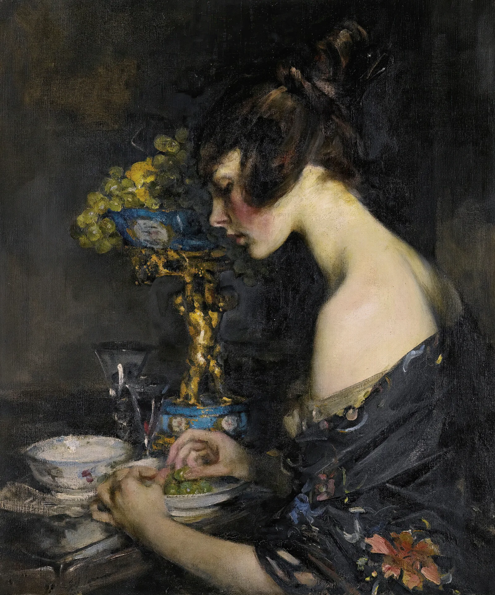 The Sevres Vase Wall Art by James Jebusa Shannon - Canvas Print