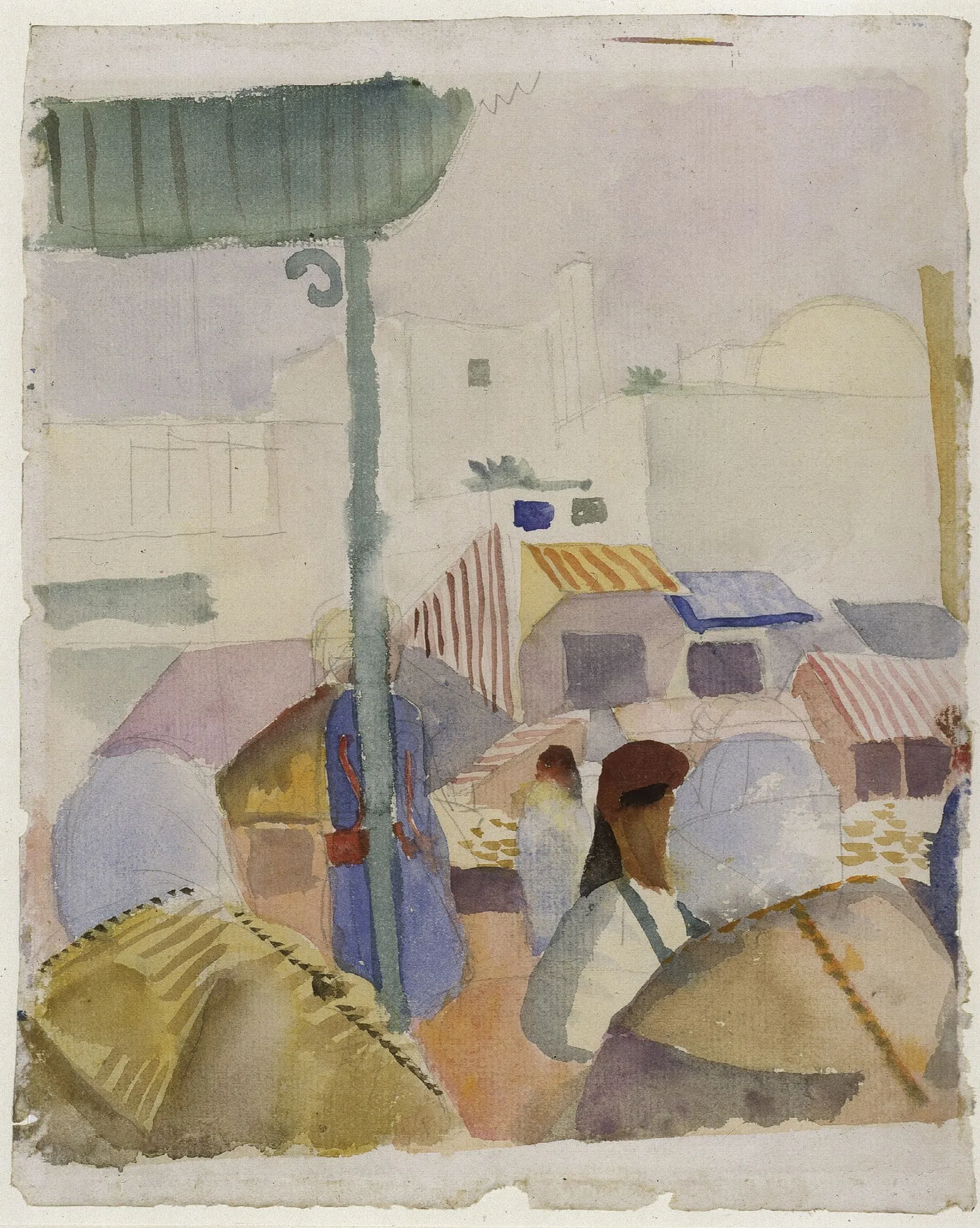 Market In Tunis Ii Wall Art by August Macke - Canvas Print