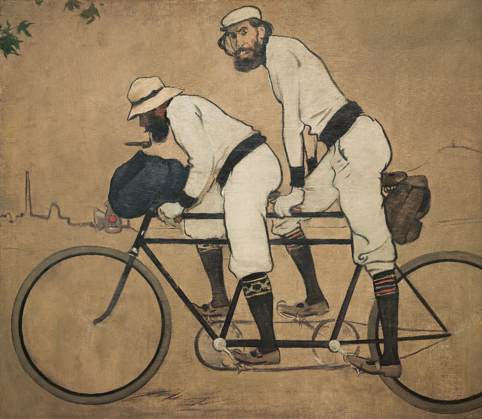Ramon Casas And Pere Romeu On A Tandem Wall Art by Ramón Casas - Canvas Print