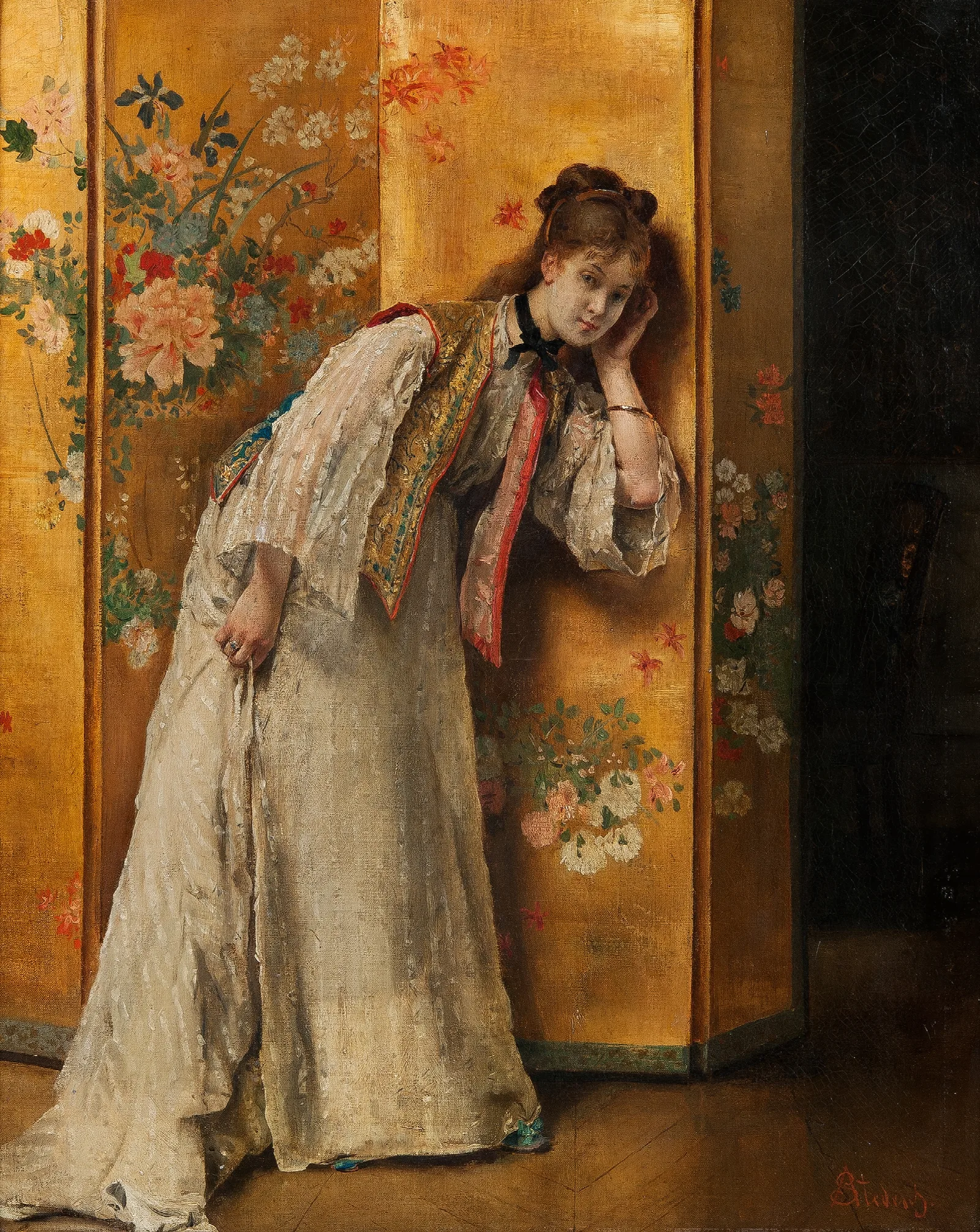Curious Wall Art by Alfred Stevens - Canvas Print