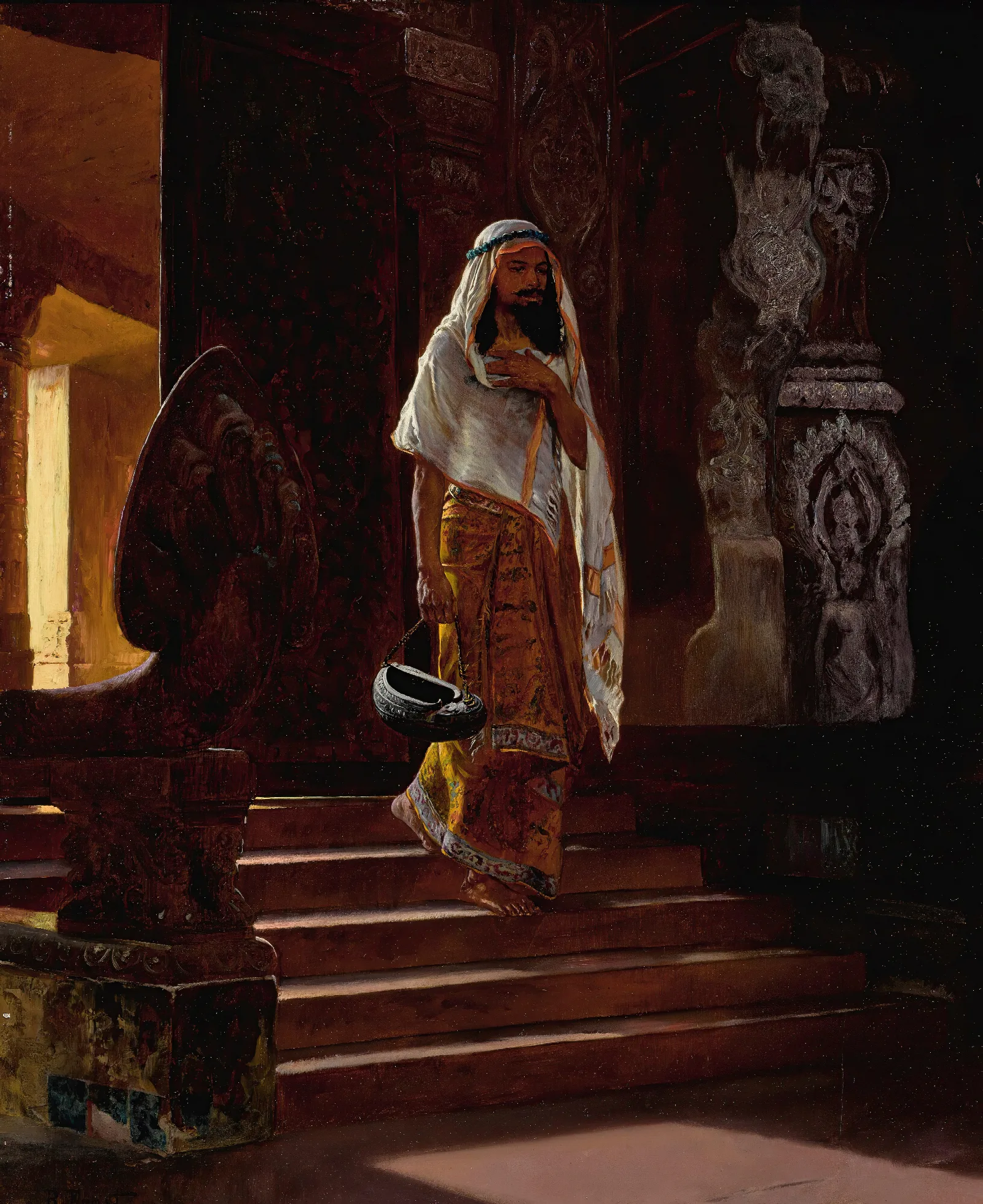 Entering The Temple Wall Art by Rudolf Ernst - Canvas Print