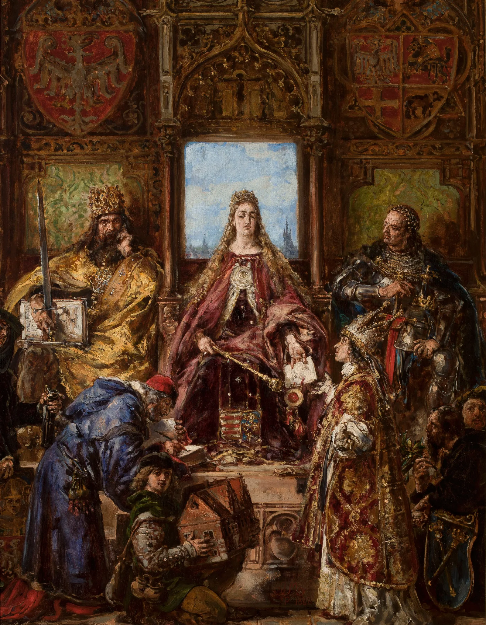 Founding Of The Academy 1361 1399 1400 Ad From The Series History Of Civilization In Poland Wall Art by Jan Matejko - Canvas Print