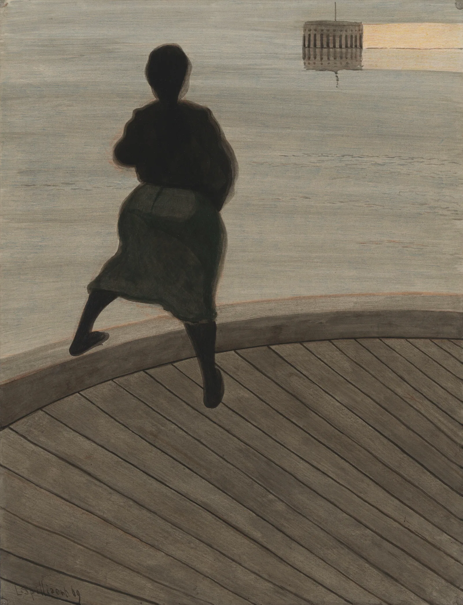 Femme De Pecheur Sur Le Ponton Wall Art by Léon Spilliaert - Canvas Print