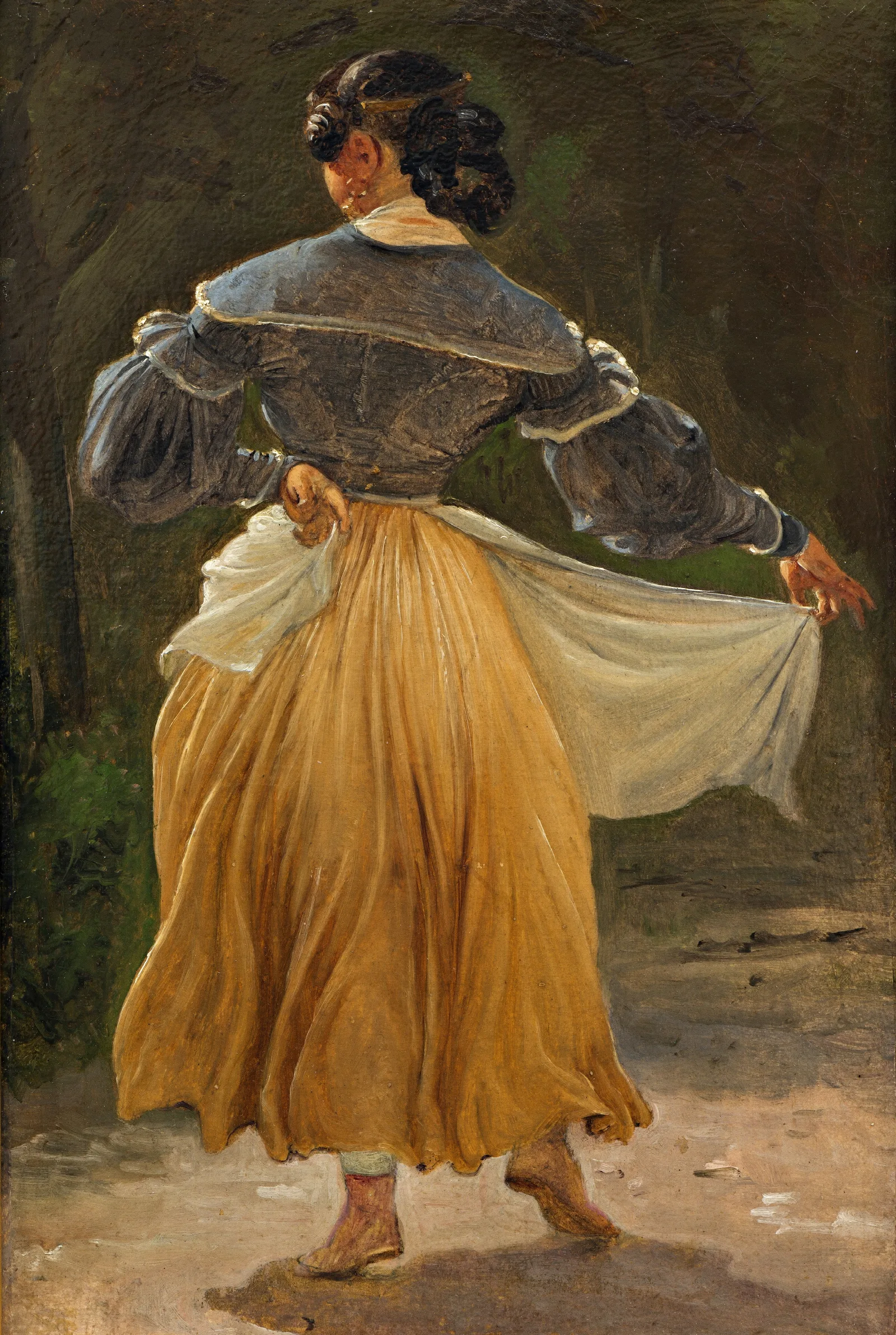 Dancing Roman Woman Study For Romans Gathered For Merriment At An Osteria Wall Art by Wilhelm Marstrand - Canvas Print