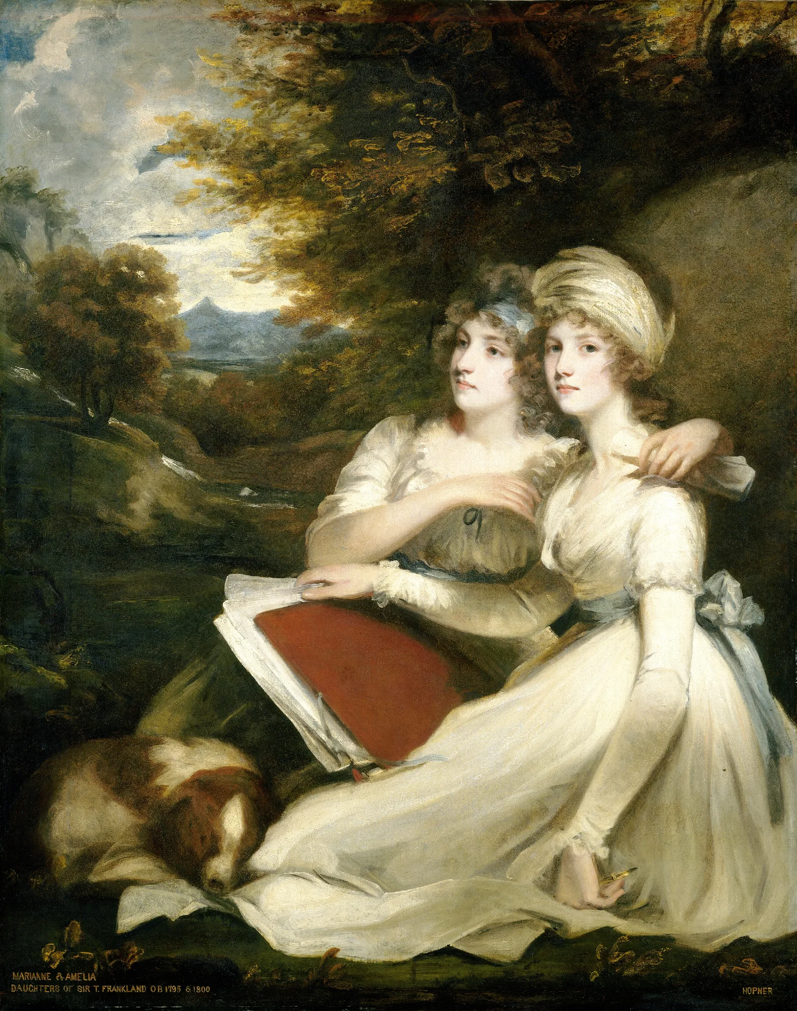 The Frankland Sisters Wall Art by John Hoppner - Canvas Print