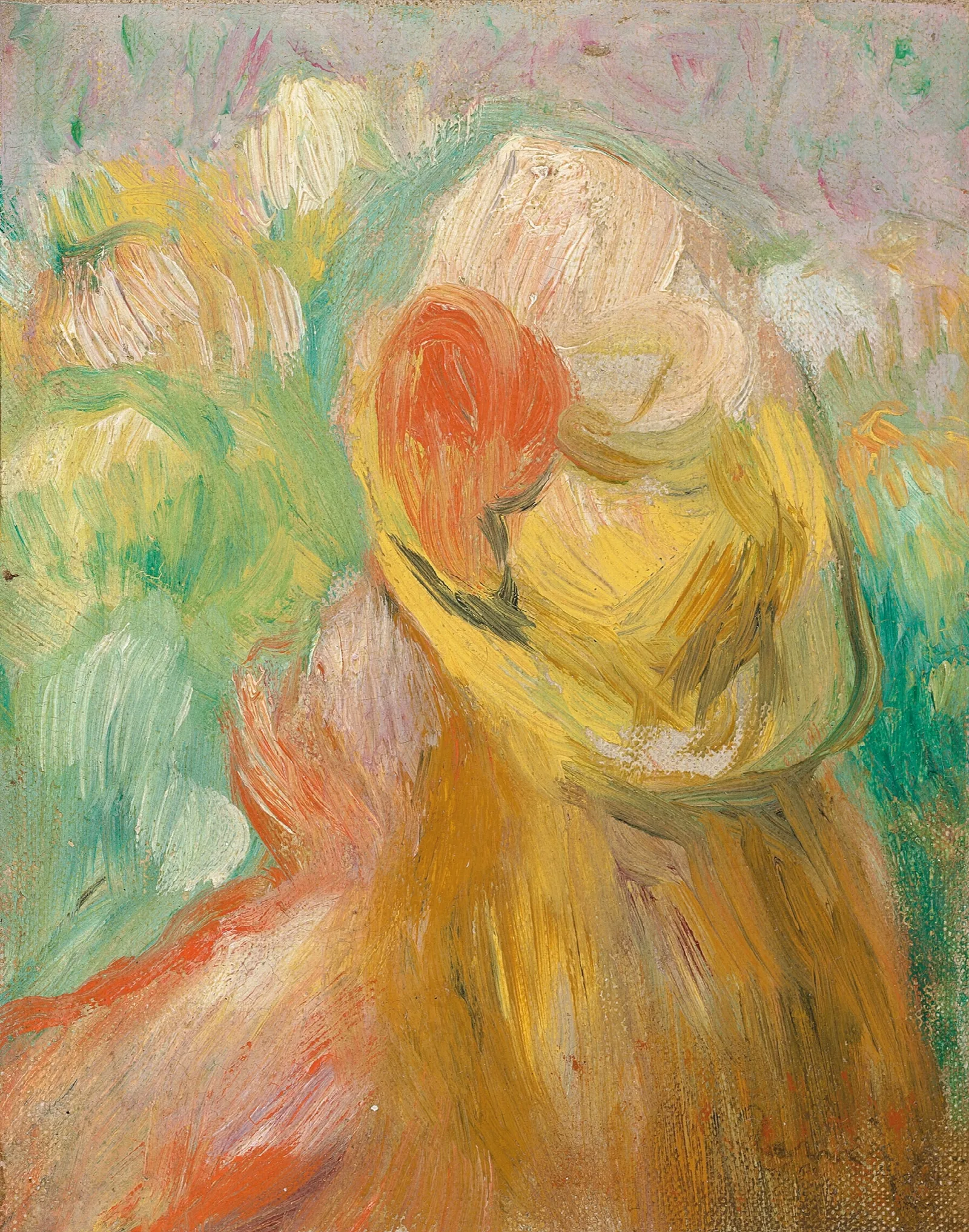 Petite Fille Au Chapeau Jaune Wall Art by Pierre-Auguste Renoir - Canvas Print