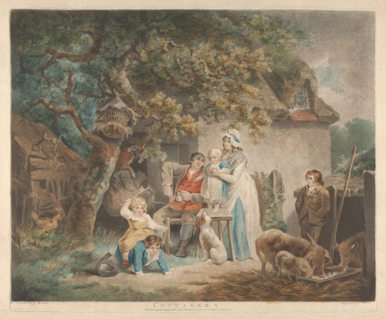 Cottagers Wall Art by George Morland - Canvas Print