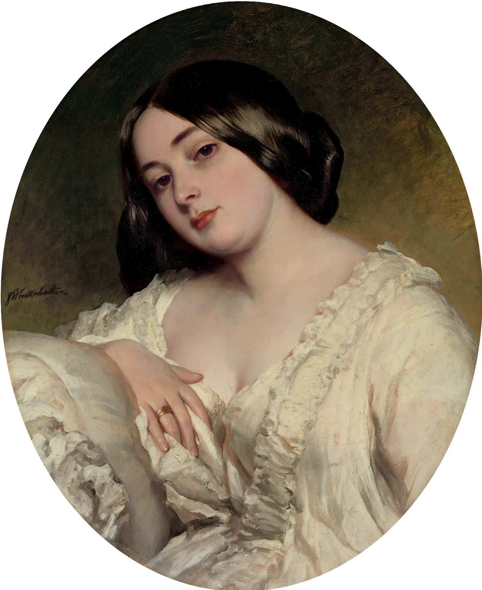 Portrait Of A Lady 94 Wall Art by Franz Xaver Winterhalter - Canvas Print