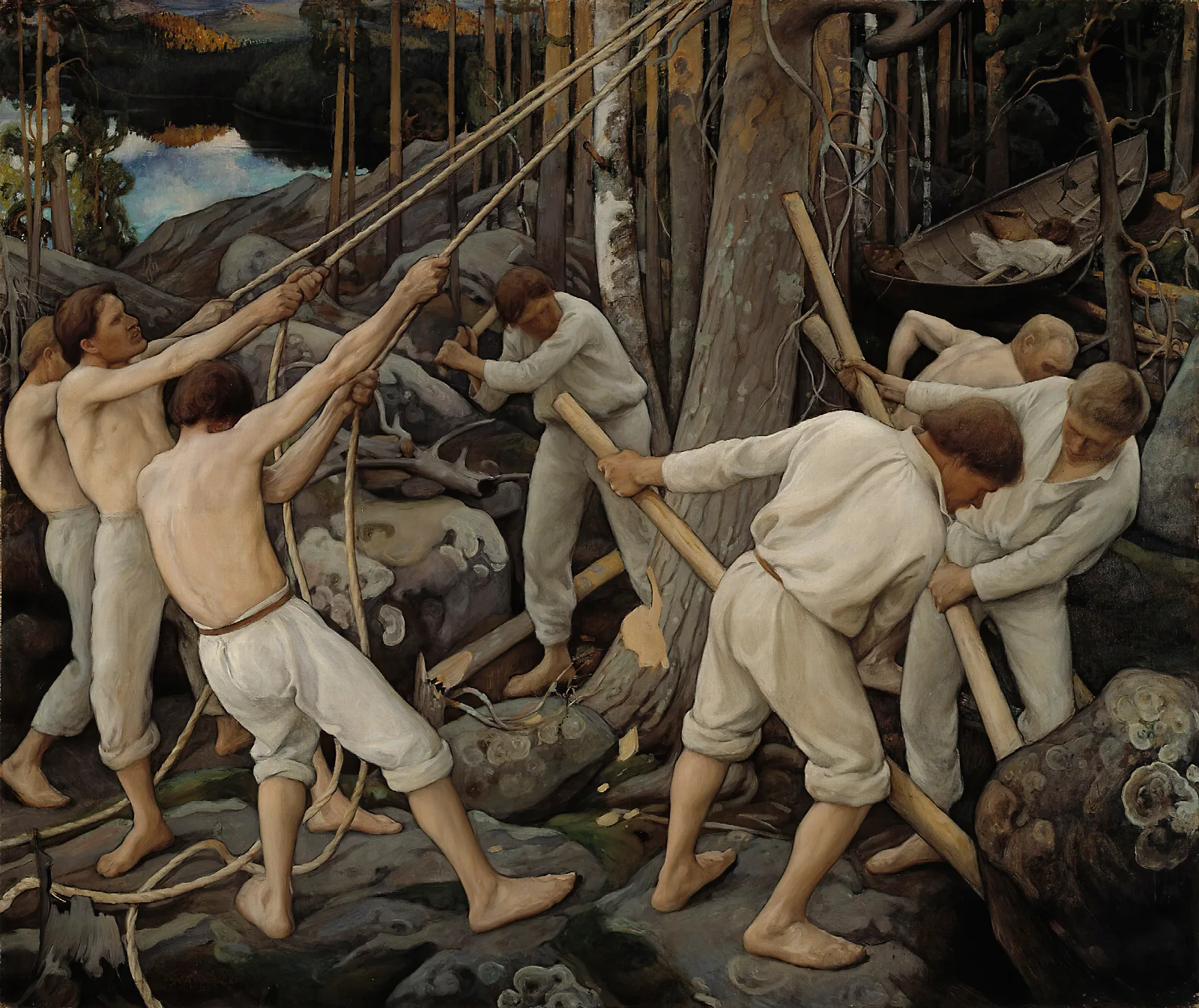 Pioneers In Karelia Wall Art by Pekka Halonen - Canvas Print