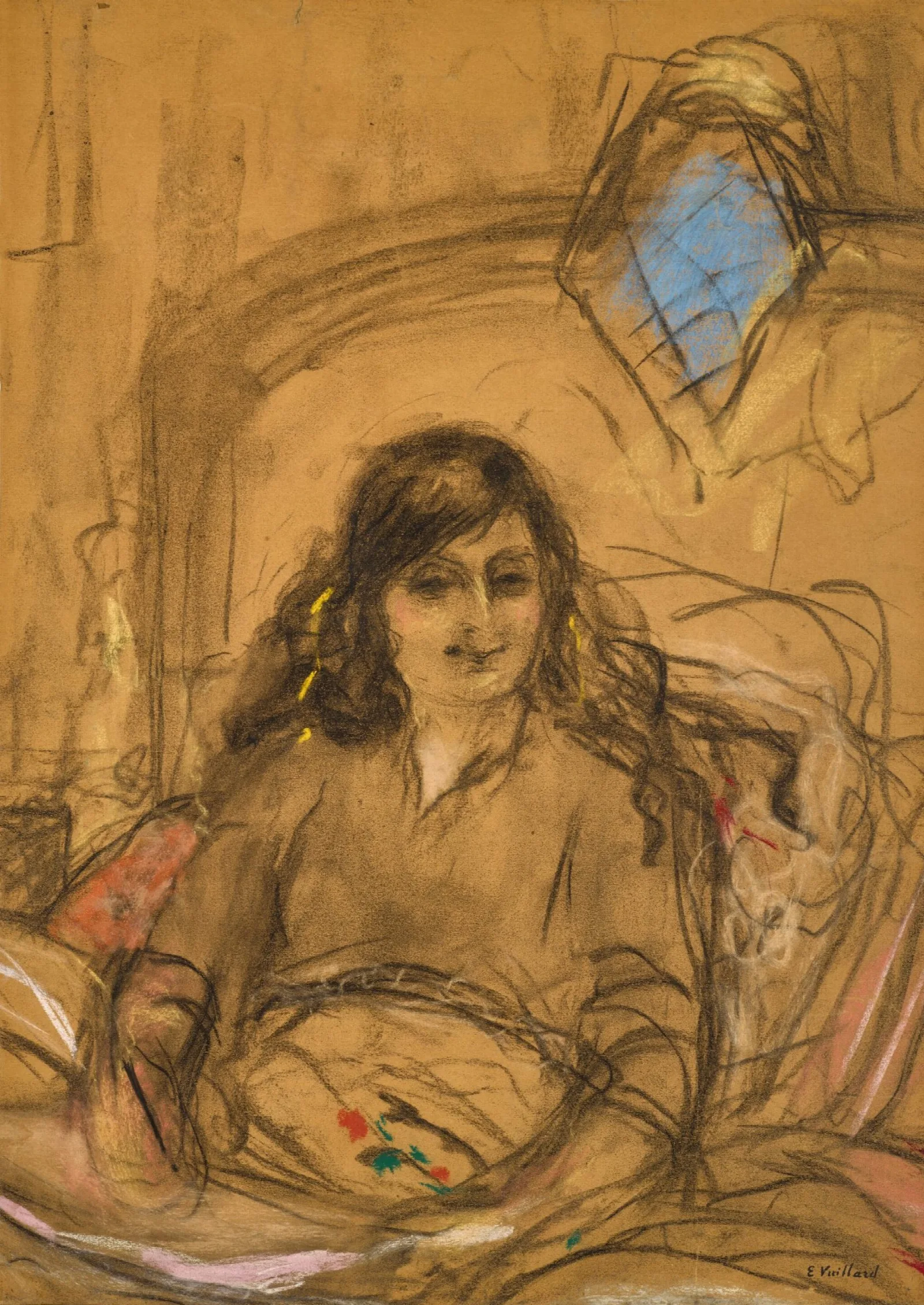Etude Pour Le Portrait De La Comtesse Anna De Noailles Wall Art by Édouard Vuillard - Canvas Print
