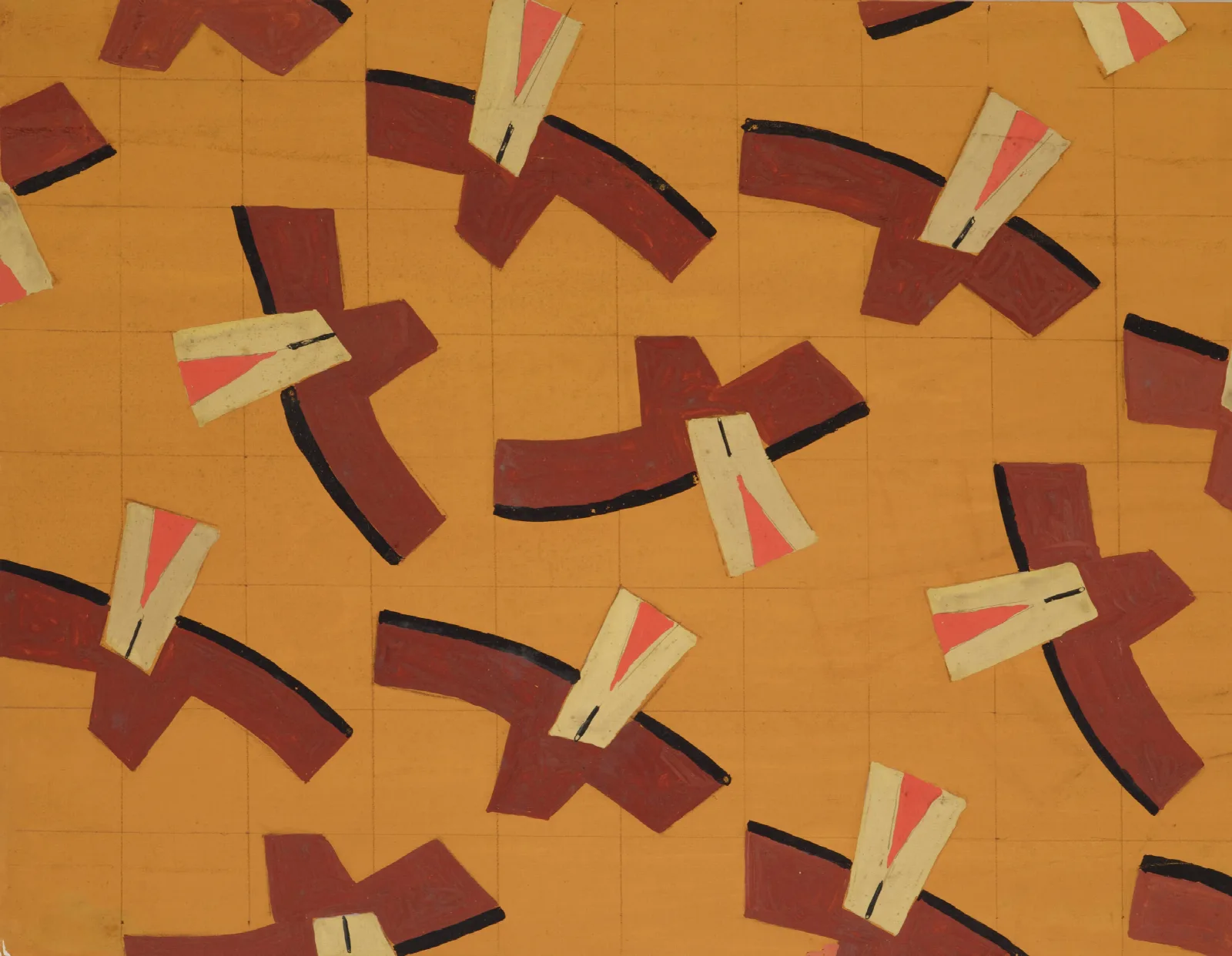 Abstract Textile Design No Iii by Frances Hodgkins (1940) Wall Art by Frances Hodgkins - Canvas Print