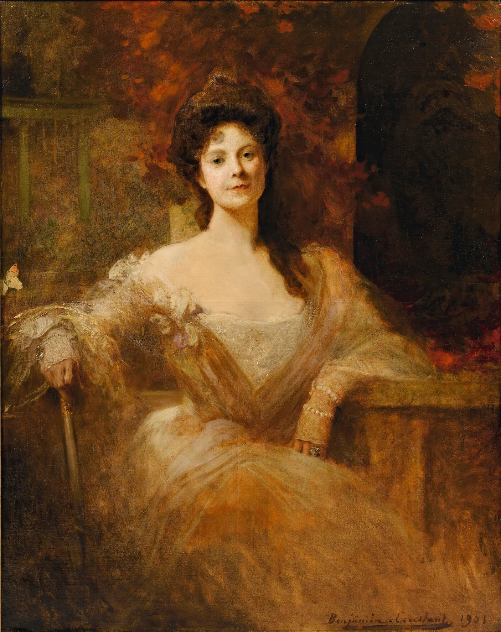 Portrait Of An Elegant Lady 2 Wall Art by Jean-Joseph-Benjamin Constant - Canvas Print