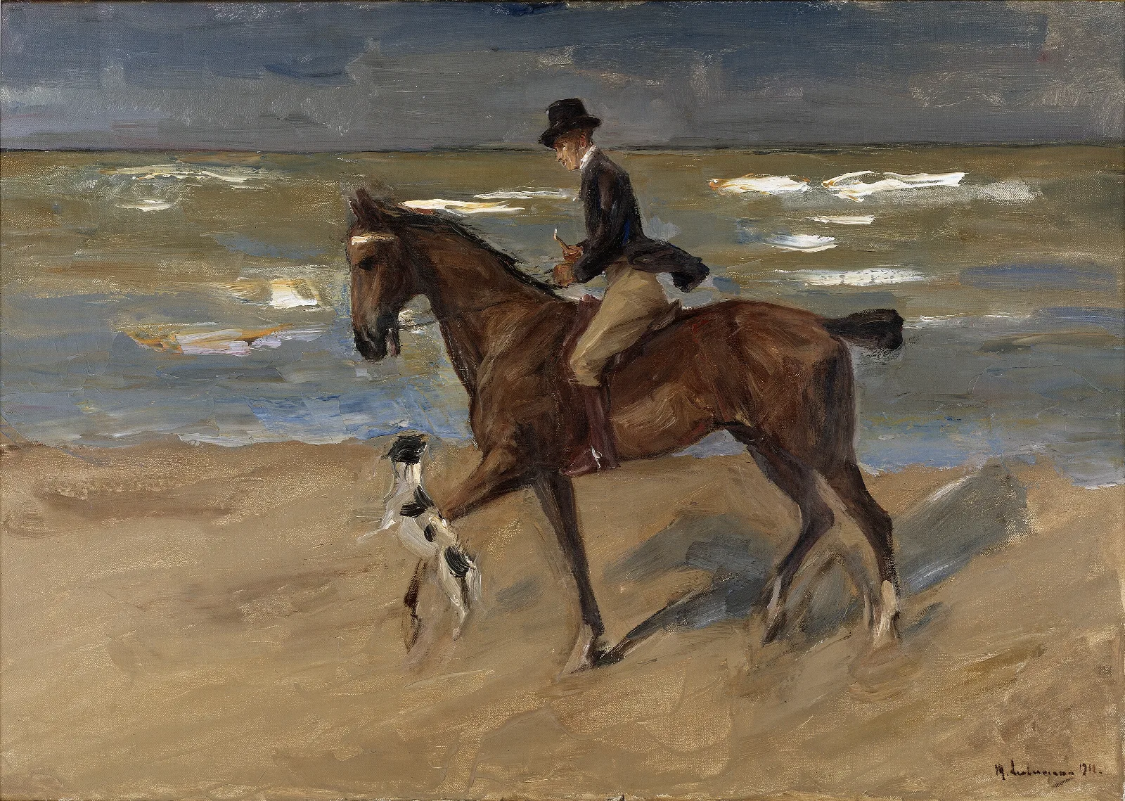 Rider On The Beach Wall Art by Max Liebermann - Canvas Print